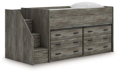 A2Z Furniture - Ashley Furniture - Frandern Twin Loft Bed with Drawer Storage - Twin Loft Bed with Drawer Storage / Warm Gray - B4480B26