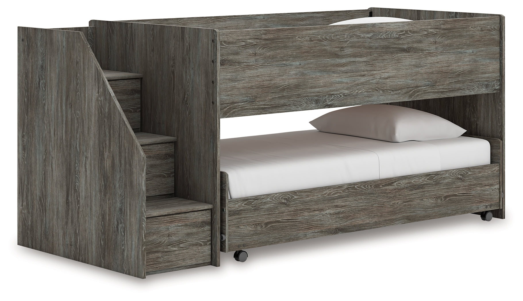 A2Z Furniture - Ashley Furniture - Frandern Bedroom - Twin over Twin Loft Bed / Gray - B4480B13