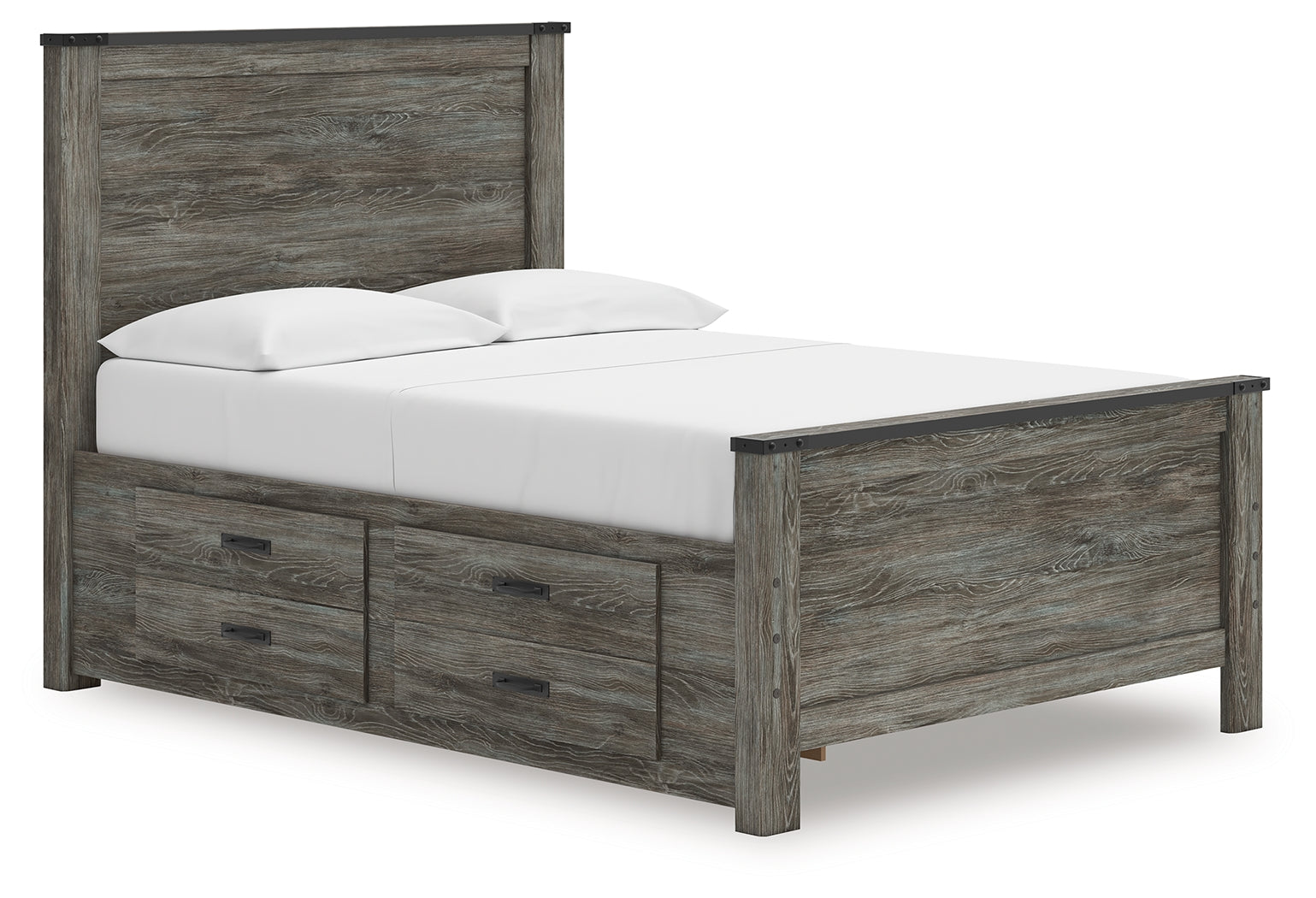 A2Z Furniture - Ashley Furniture - Frandern Bedroom - Full Panel Bed with Storage / Black/Gray - B4480B24