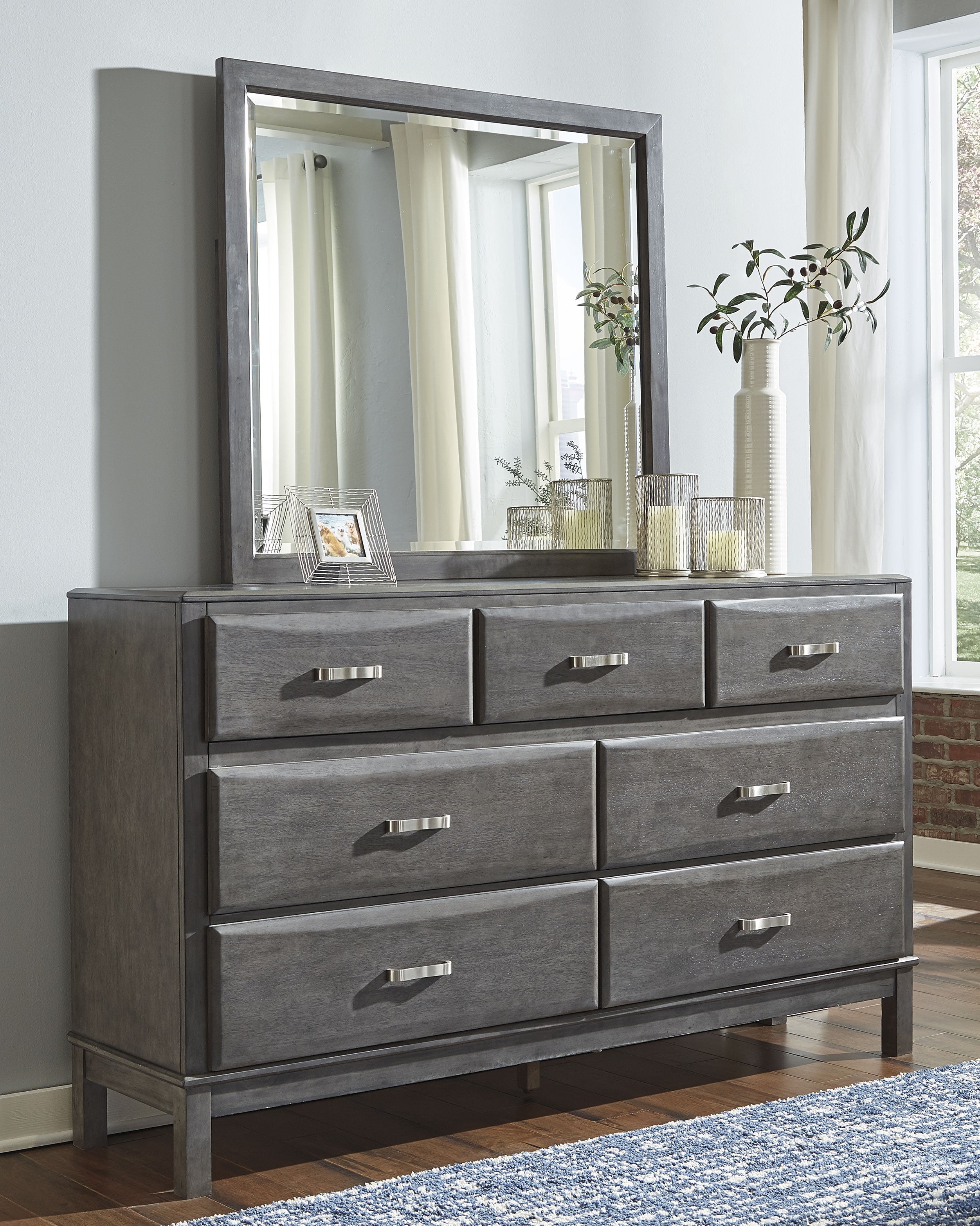 A2Z Furniture - Ashley Furniture - Caitbrook Bedroom - Dresser and Mirror / Gray - B476B1