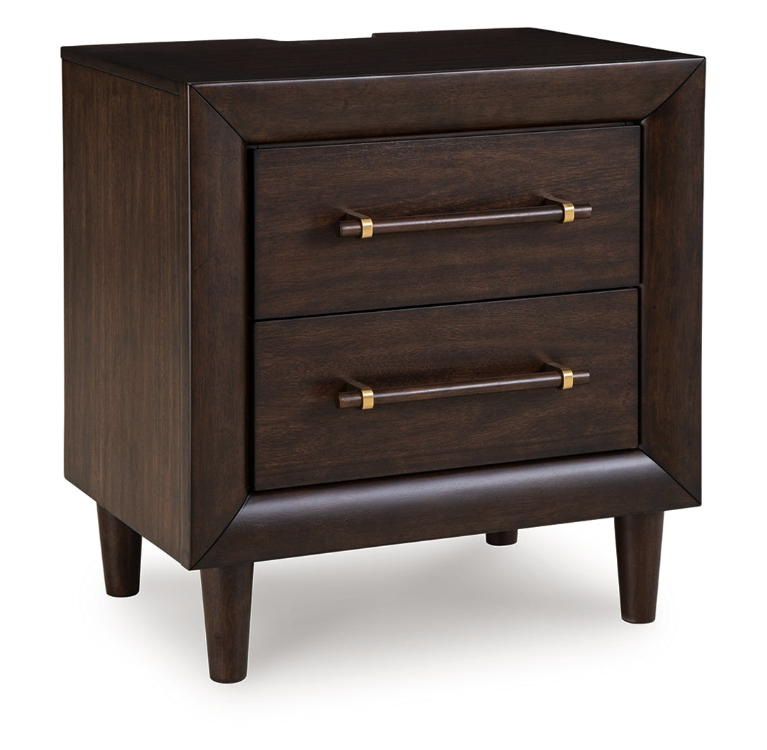 A2Z Furniture - Ashley Furniture - Dantenton Bedroom - Two Drawer Night Stand / Merlot - B611-92