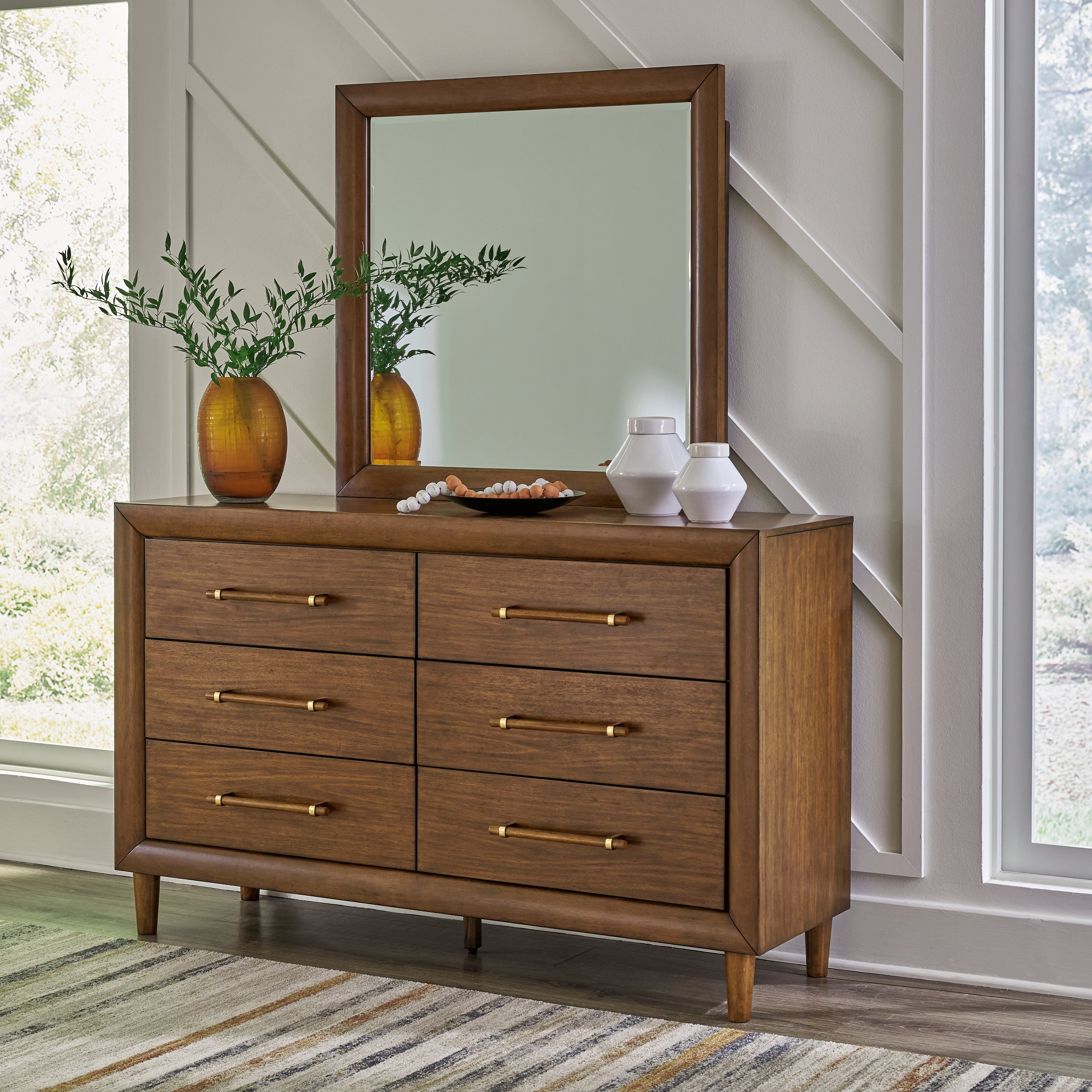 A2Z Furniture - Ashley Furniture - Lyncott Bedroom - Dresser and Mirror / Brown - B615B1