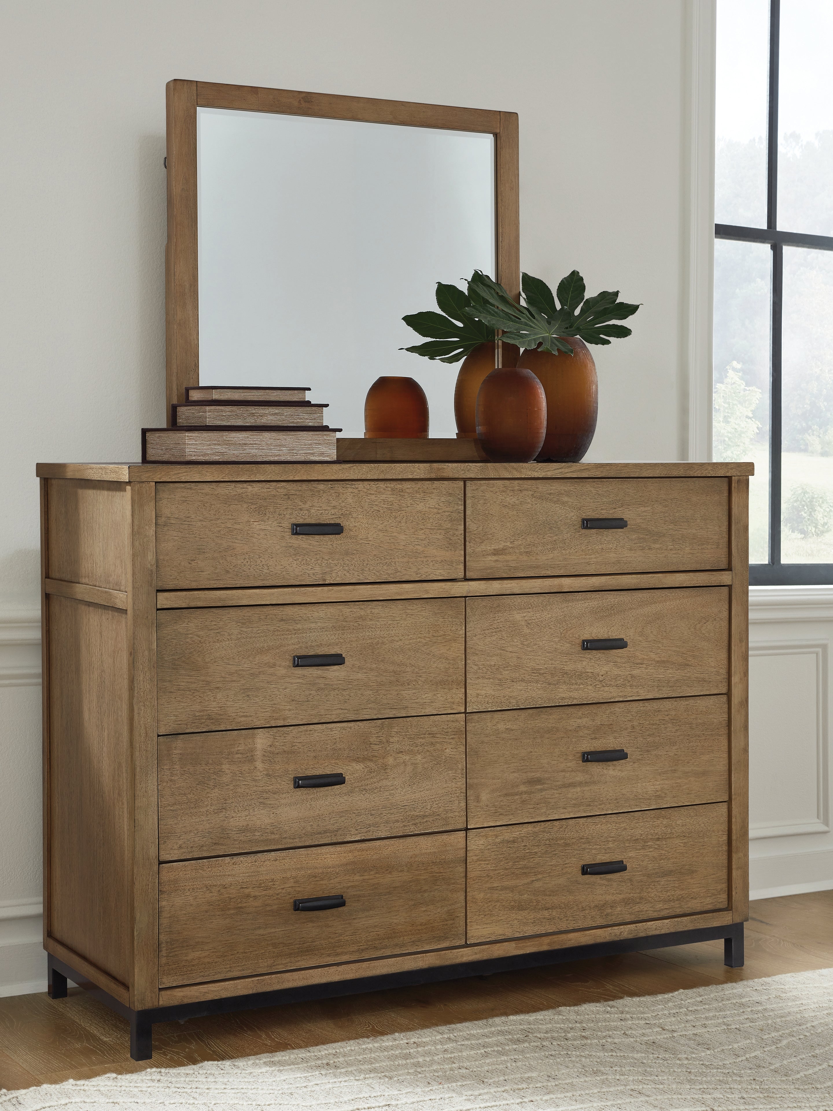 A2Z Furniture - Ashley Furniture - Tomtyn Bedroom - Dresser and Mirror / Light Brown - B622B1