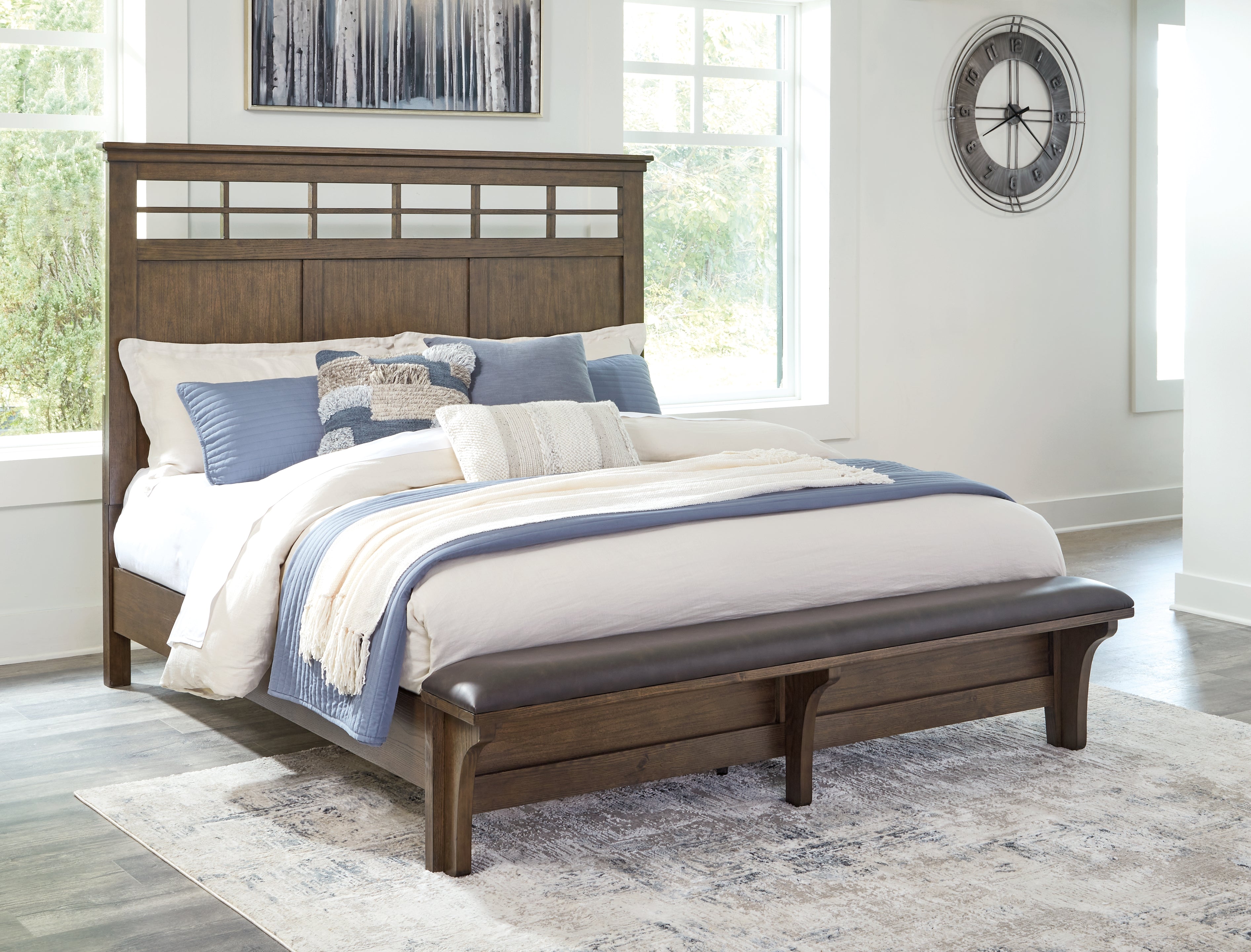 A2Z Furniture - Ashley Furniture - Shawbeck Bedroom - King Panel Bed / Dark Brown - B625B4
