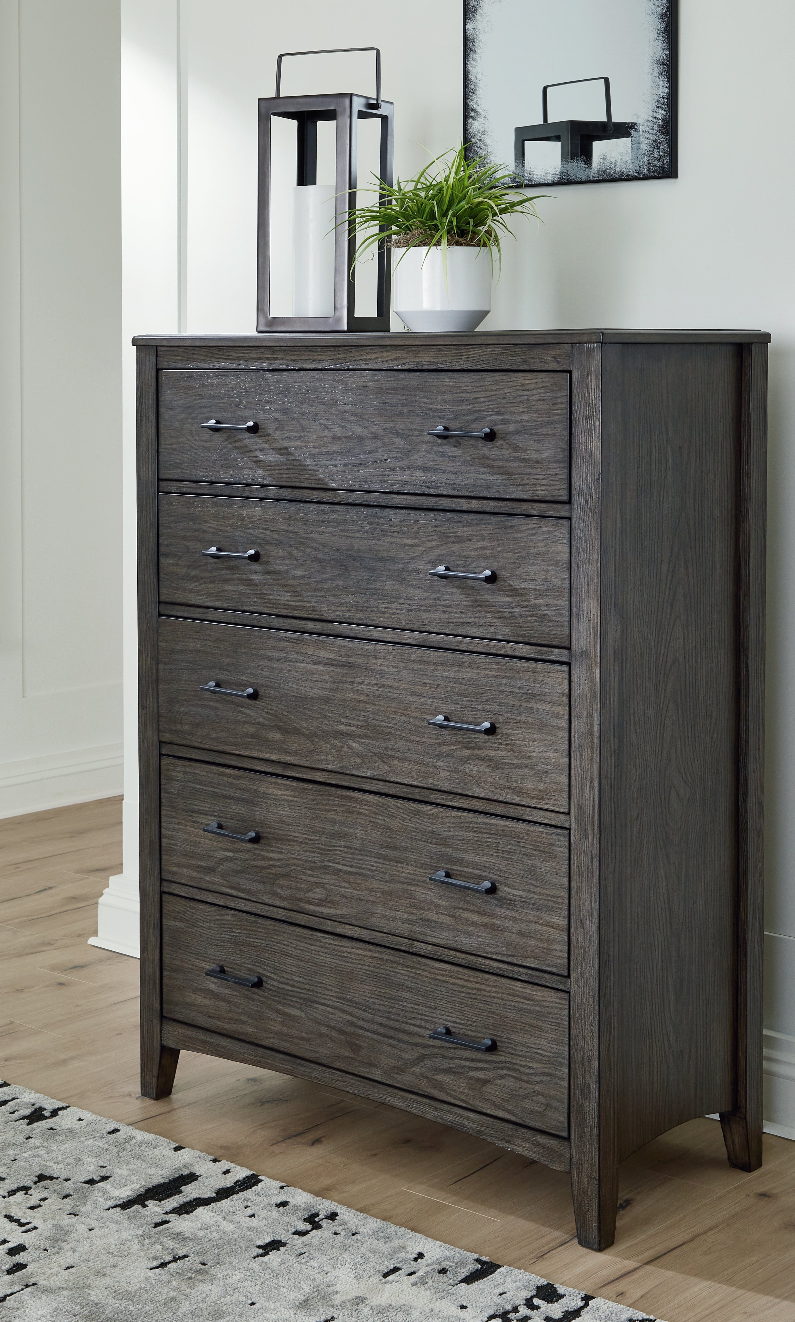 A2Z Furniture - Ashley Furniture - Montillan Bedroom - Five Drawer Chest / Grayish Brown - B651-46
