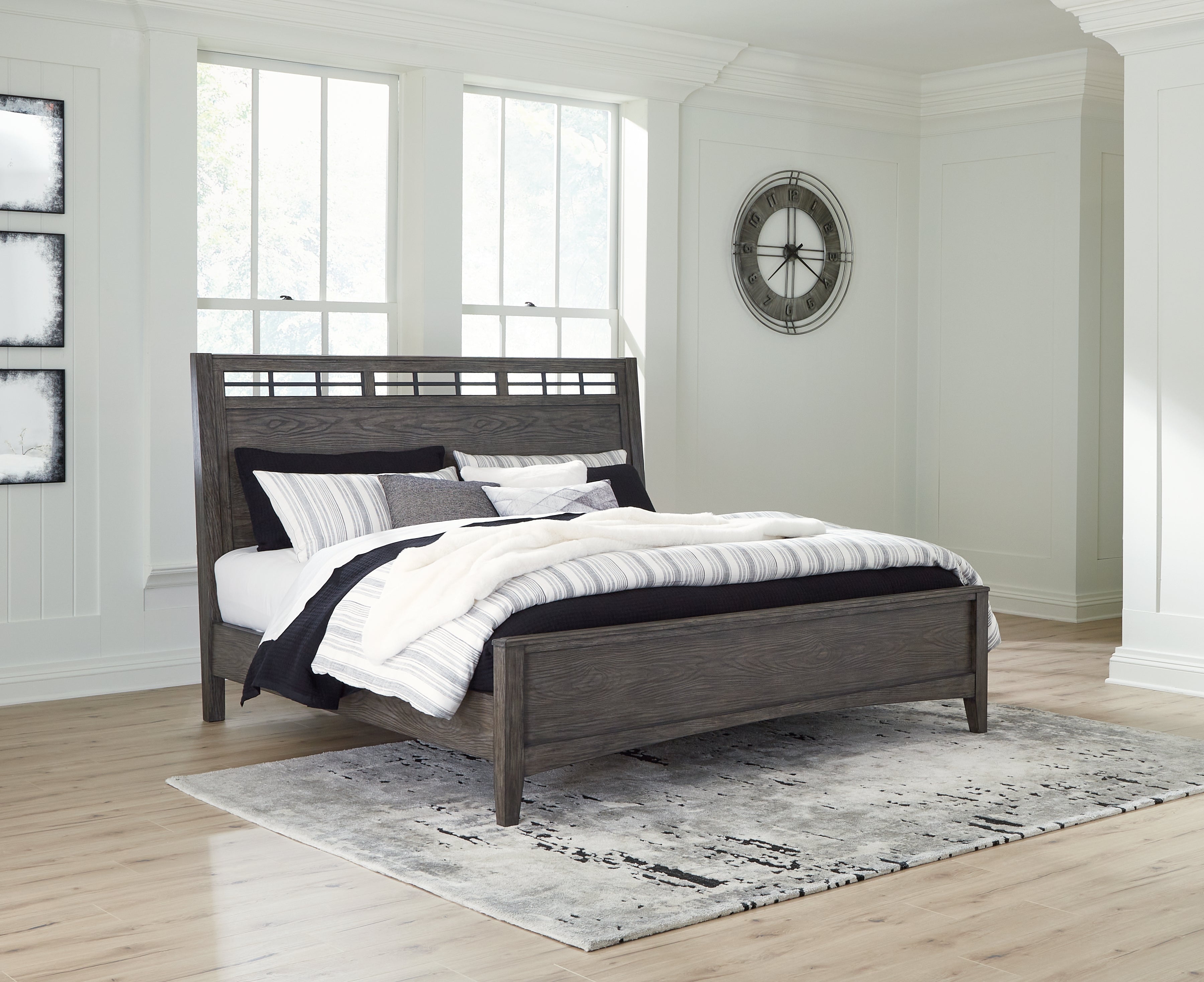 A2Z Furniture - Ashley Furniture - Montillan Bedroom - King Panel Bed / Grayish Brown - B651B4