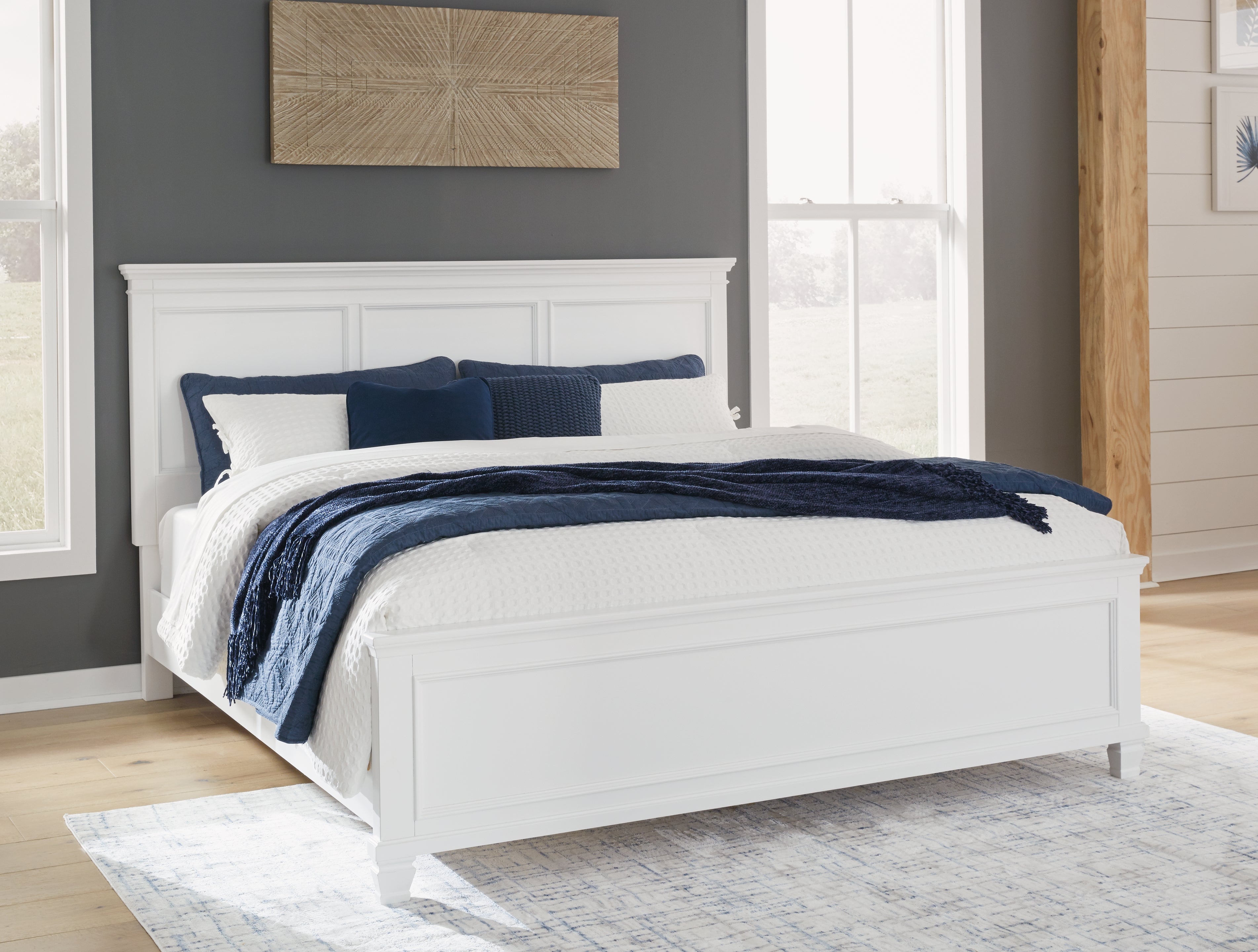 A2Z Furniture - Ashley Furniture - Fortman Bedroom - California King Panel Bed / White - B680B5