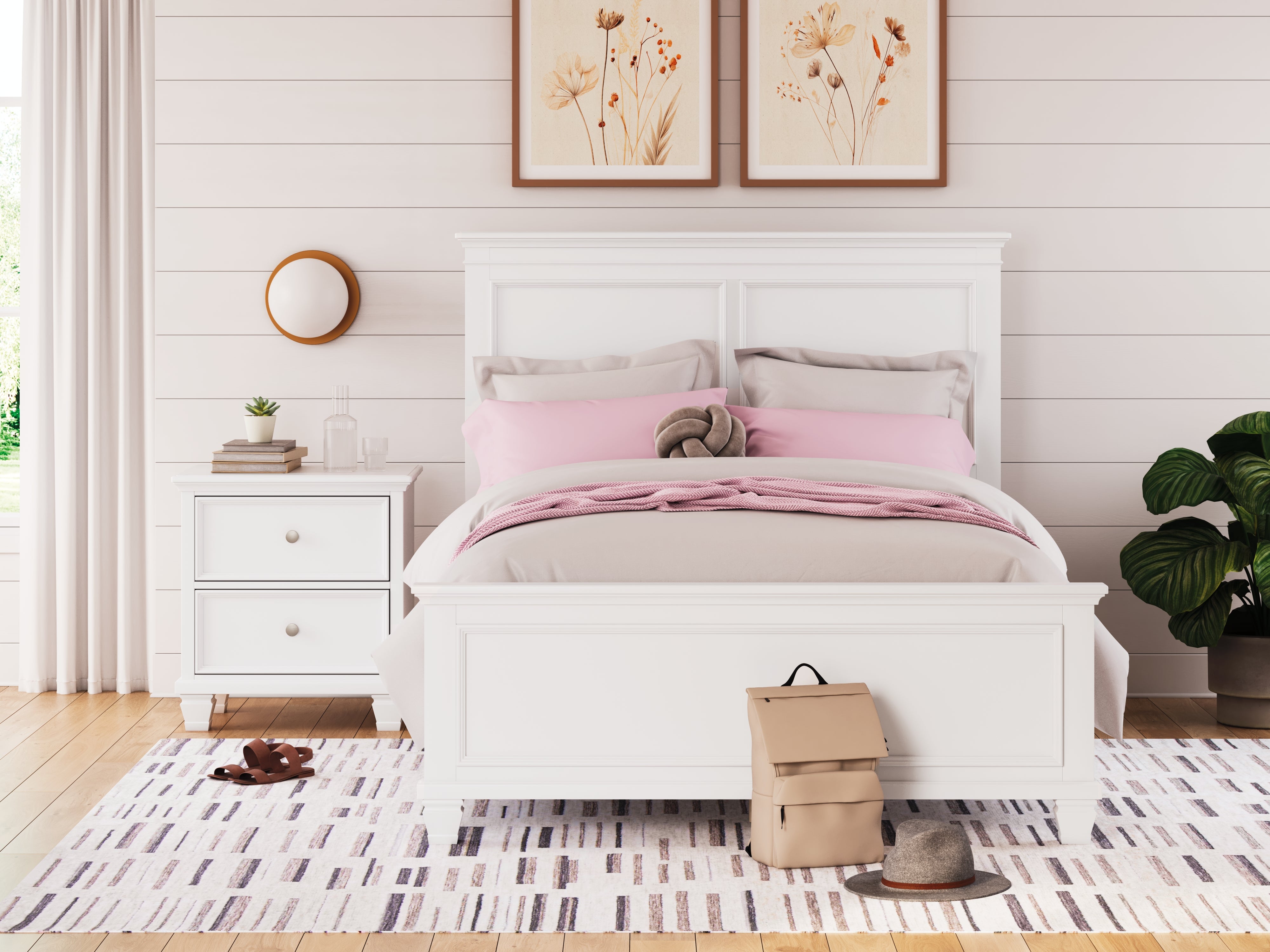 A2Z Furniture - Ashley Furniture - Fortman Bedroom - Full Panel Bed / White - B680B8