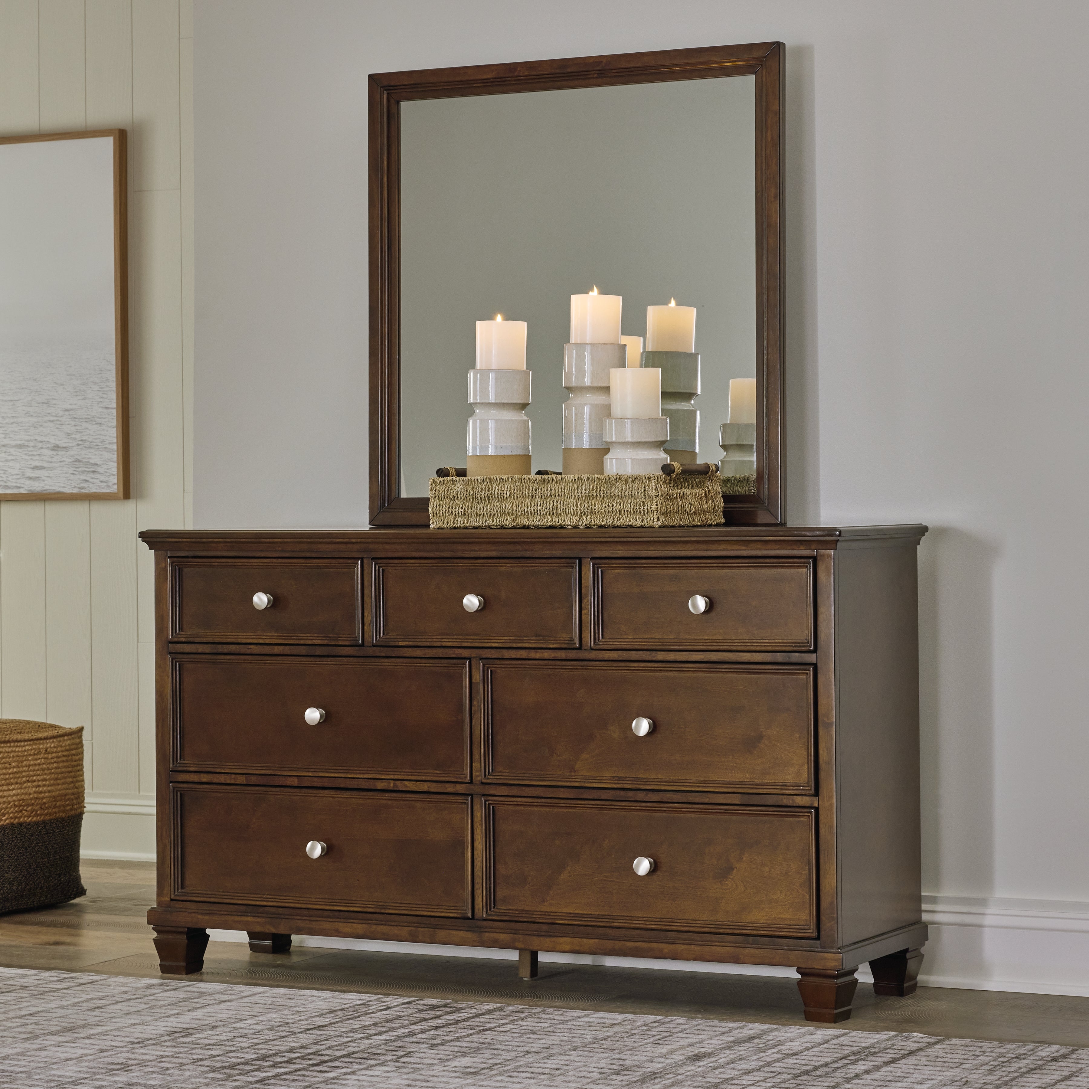 A2Z Furniture - Ashley Furniture - Danabrin Bedroom - Dresser and Mirror / Brown - B685B1