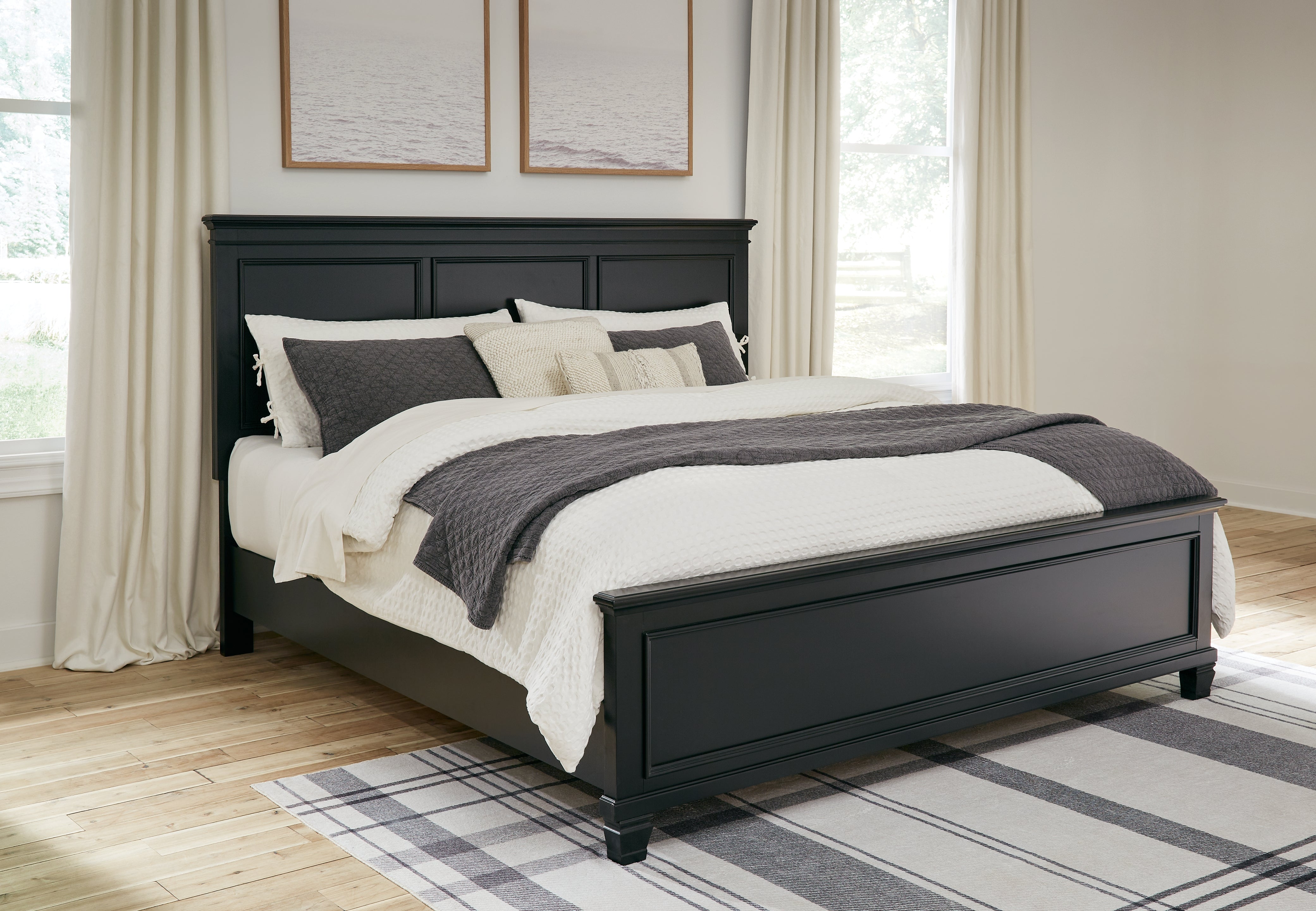 A2Z Furniture - Ashley Furniture - Lanolee Bedroom - King Panel Bed / Black - B687B8
