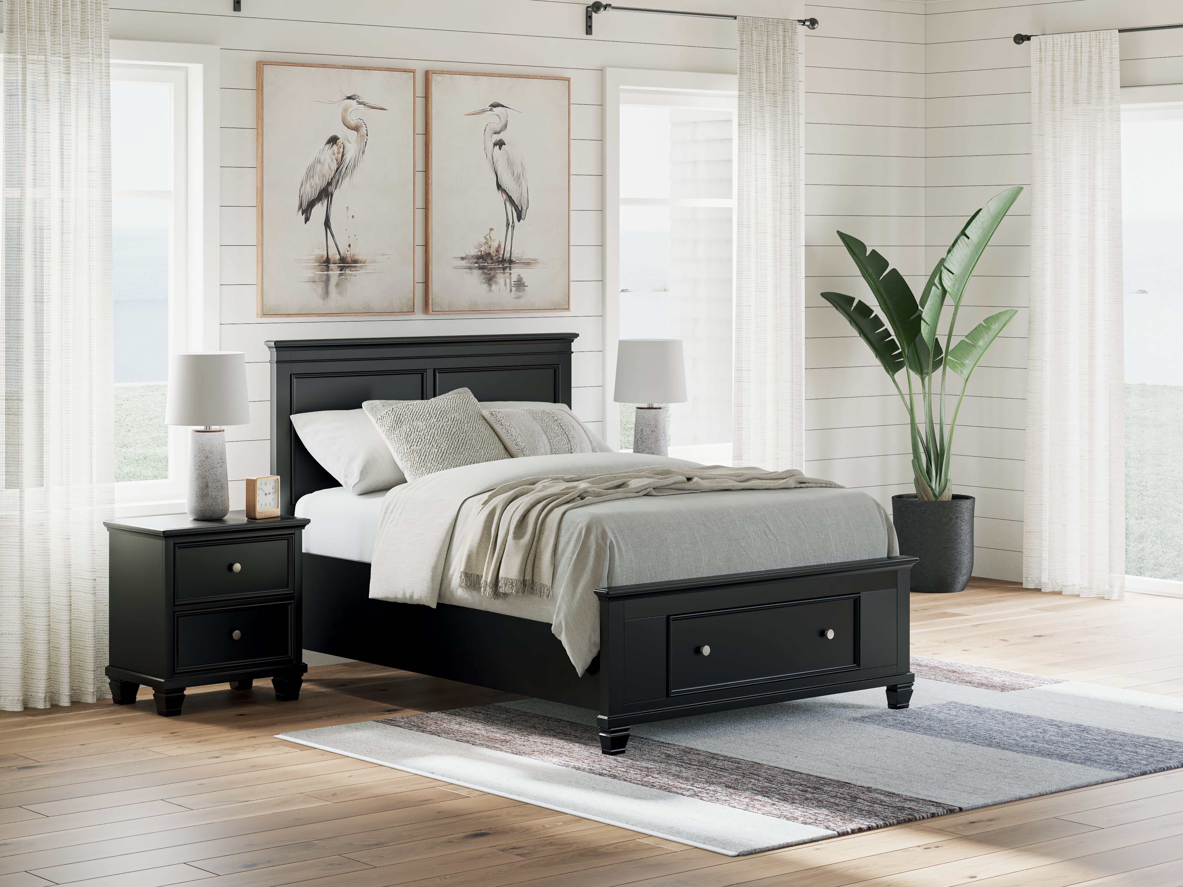 A2Z Furniture - Ashley Furniture - Lanolee Bedroom - Full Panel Storage Bed / Black - B687B22