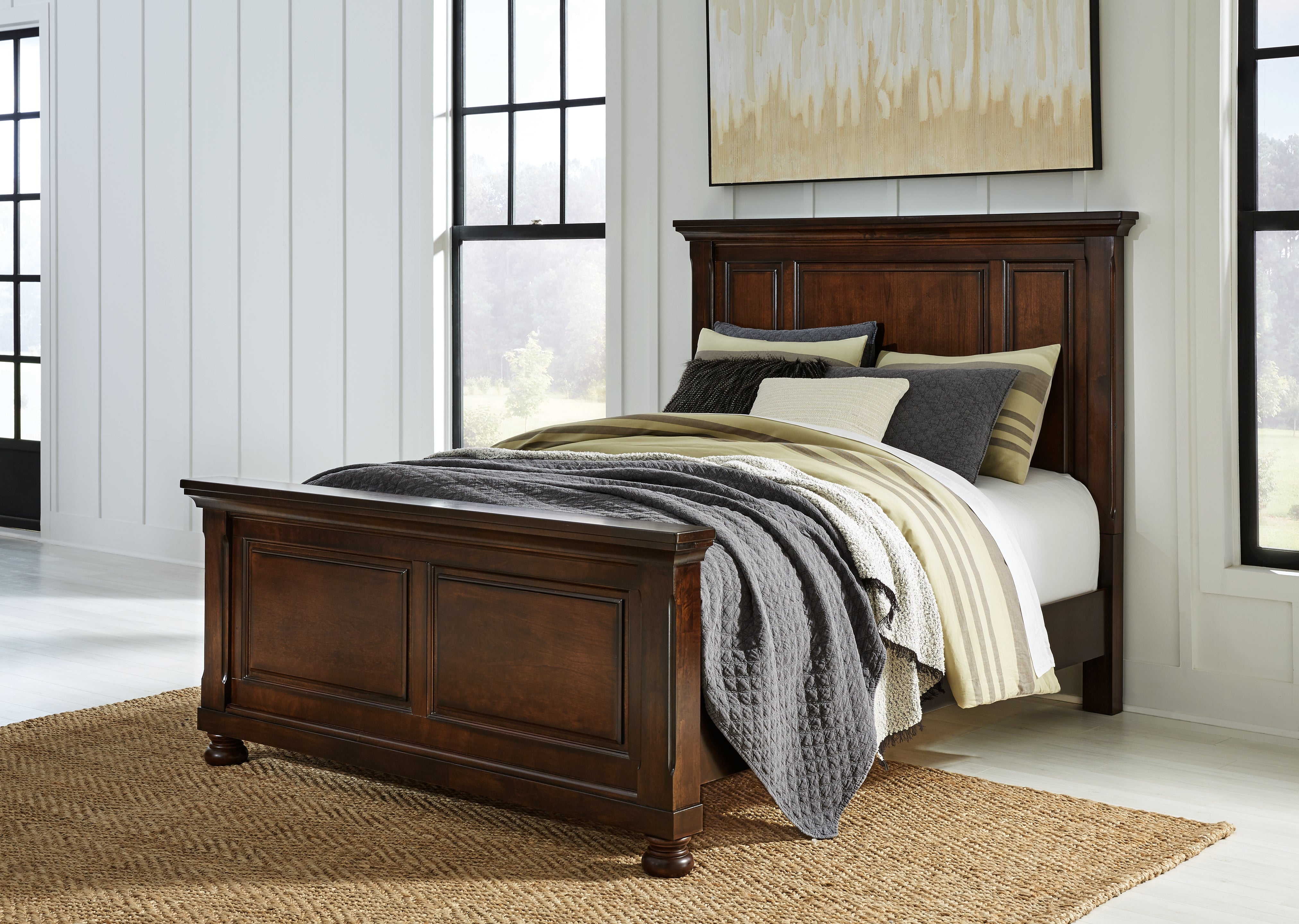 A2Z Furniture - Ashley Furniture - Porter Bedroom - Queen Panel Bed / Rustic Brown - B697B2