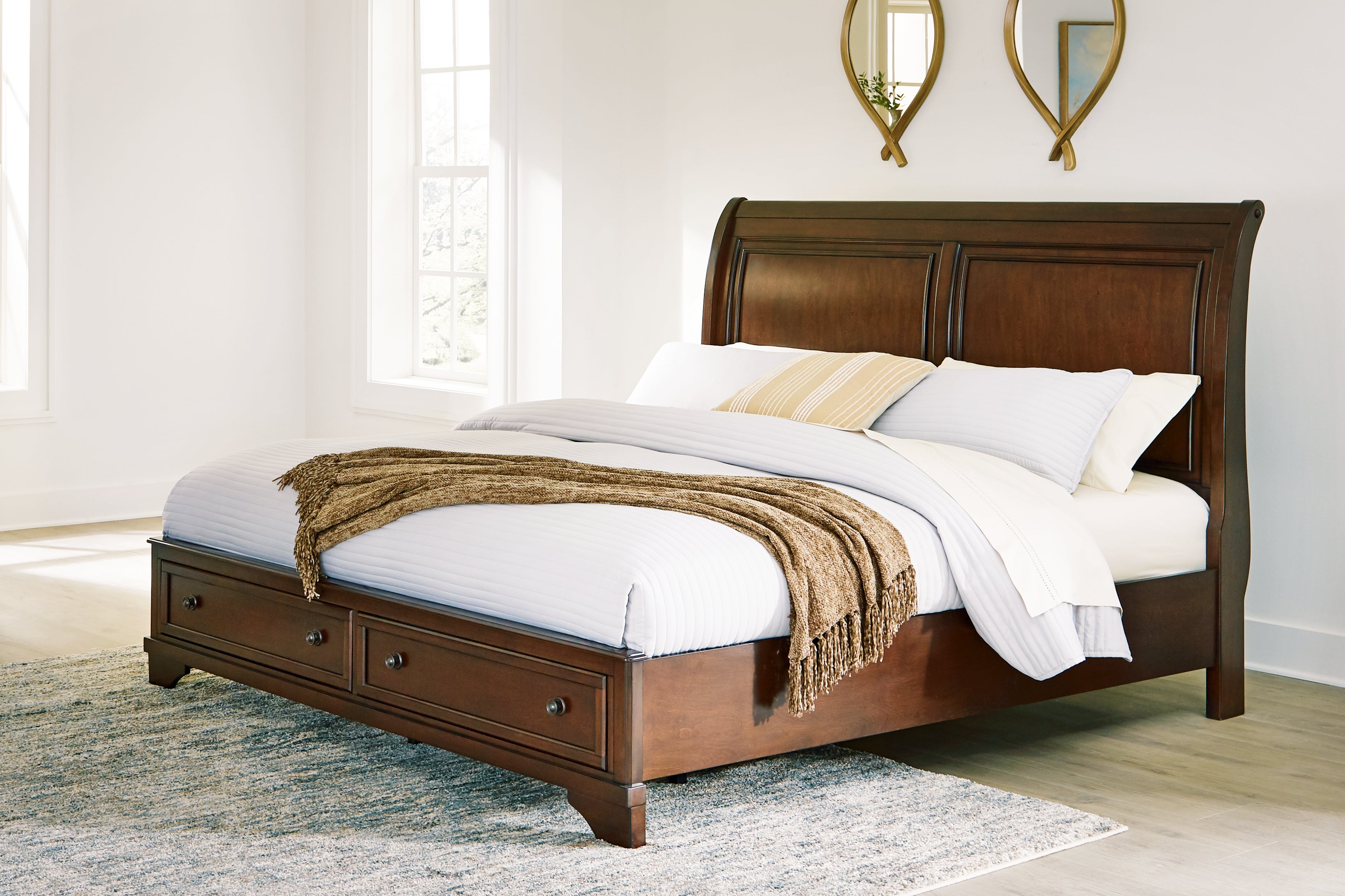 A2Z Furniture - Ashley Furniture - Trellington Bedroom - Queen Sleigh Storage Bed / Brown - B716B1
