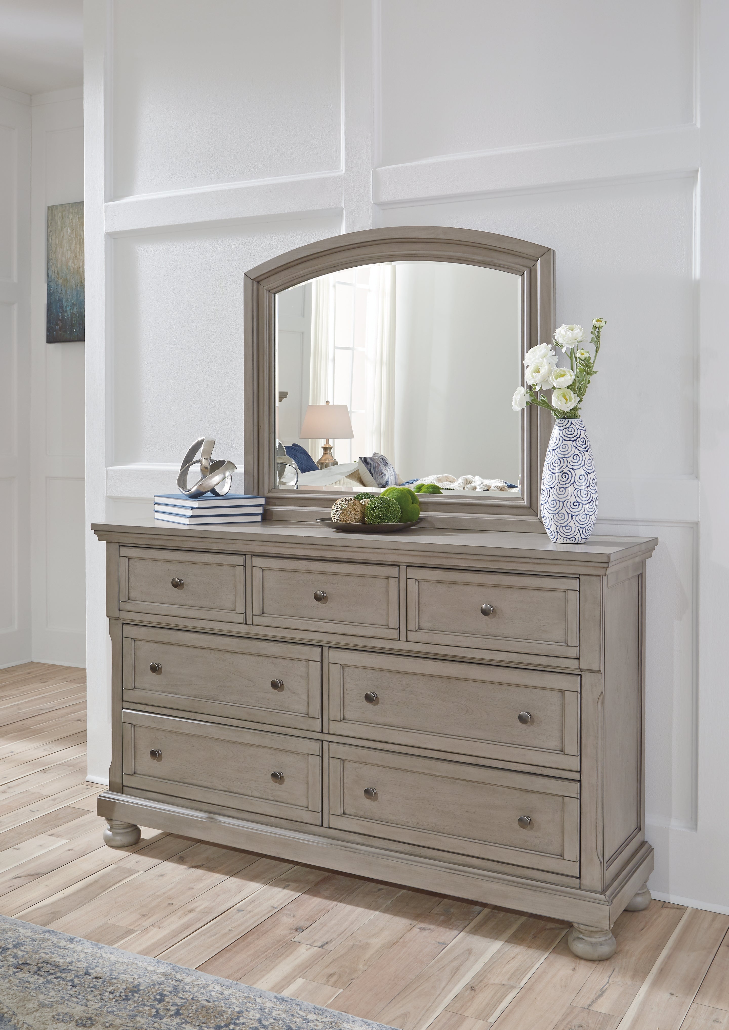 A2Z Furniture - Ashley Furniture - Lettner Bedroom - Dresser and Mirror / Light Gray - B733B1