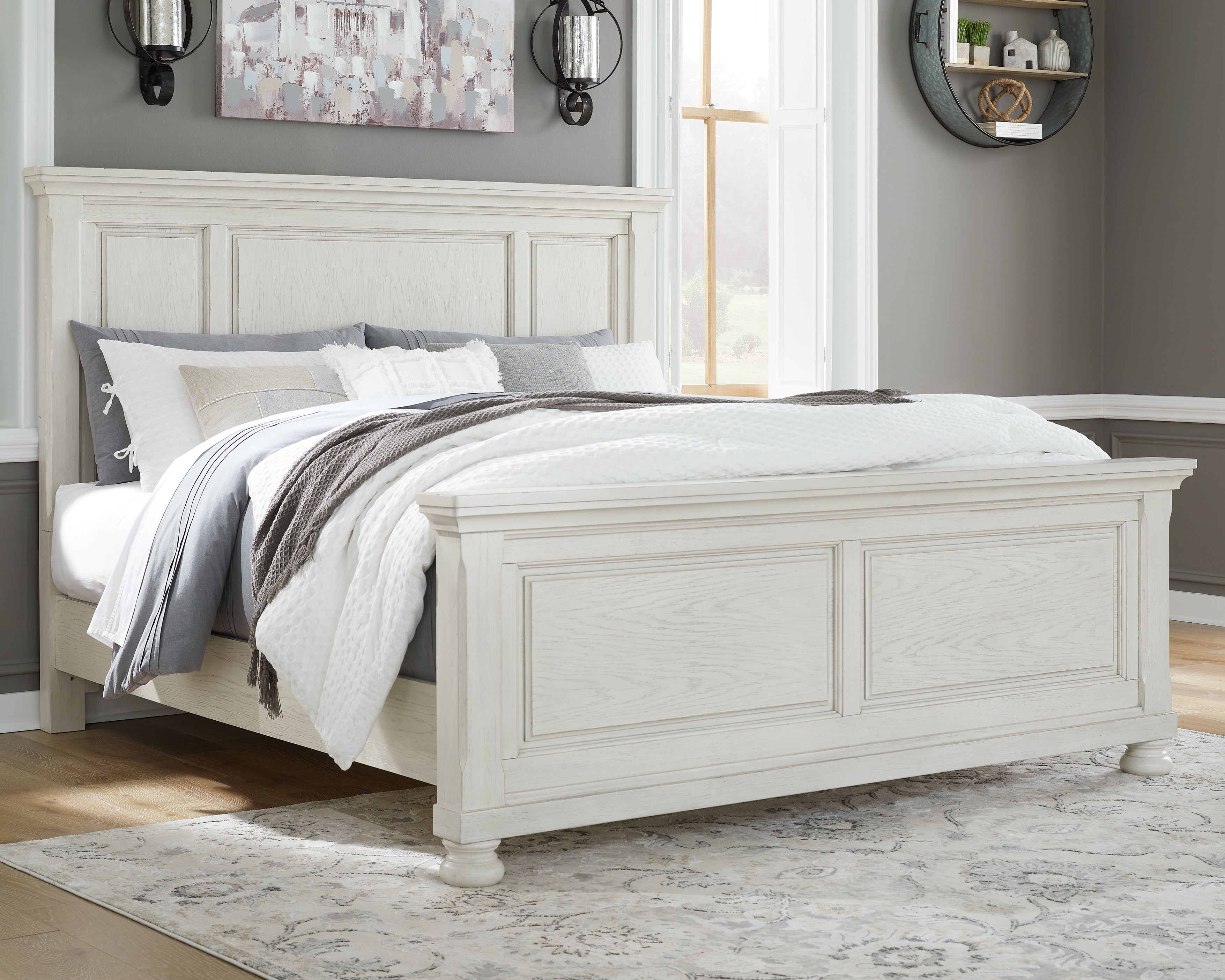 A2Z Furniture - Ashley Furniture - Robbinsdale Bedroom - Queen Panel Bed / Antique White - B742B2