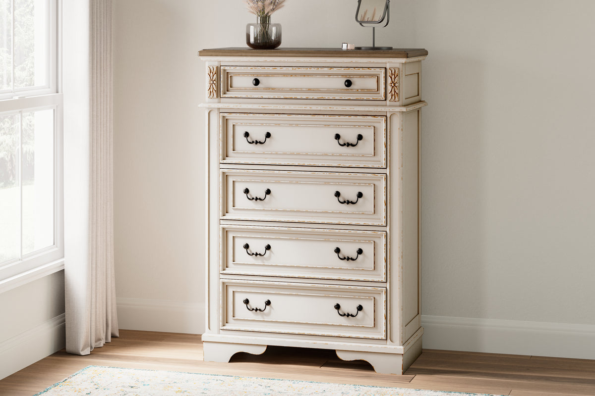A2Z Furniture - Ashley Furniture - Realyn Bedroom - Queen Upholstered Storage Bed / Two-tone - B743B18