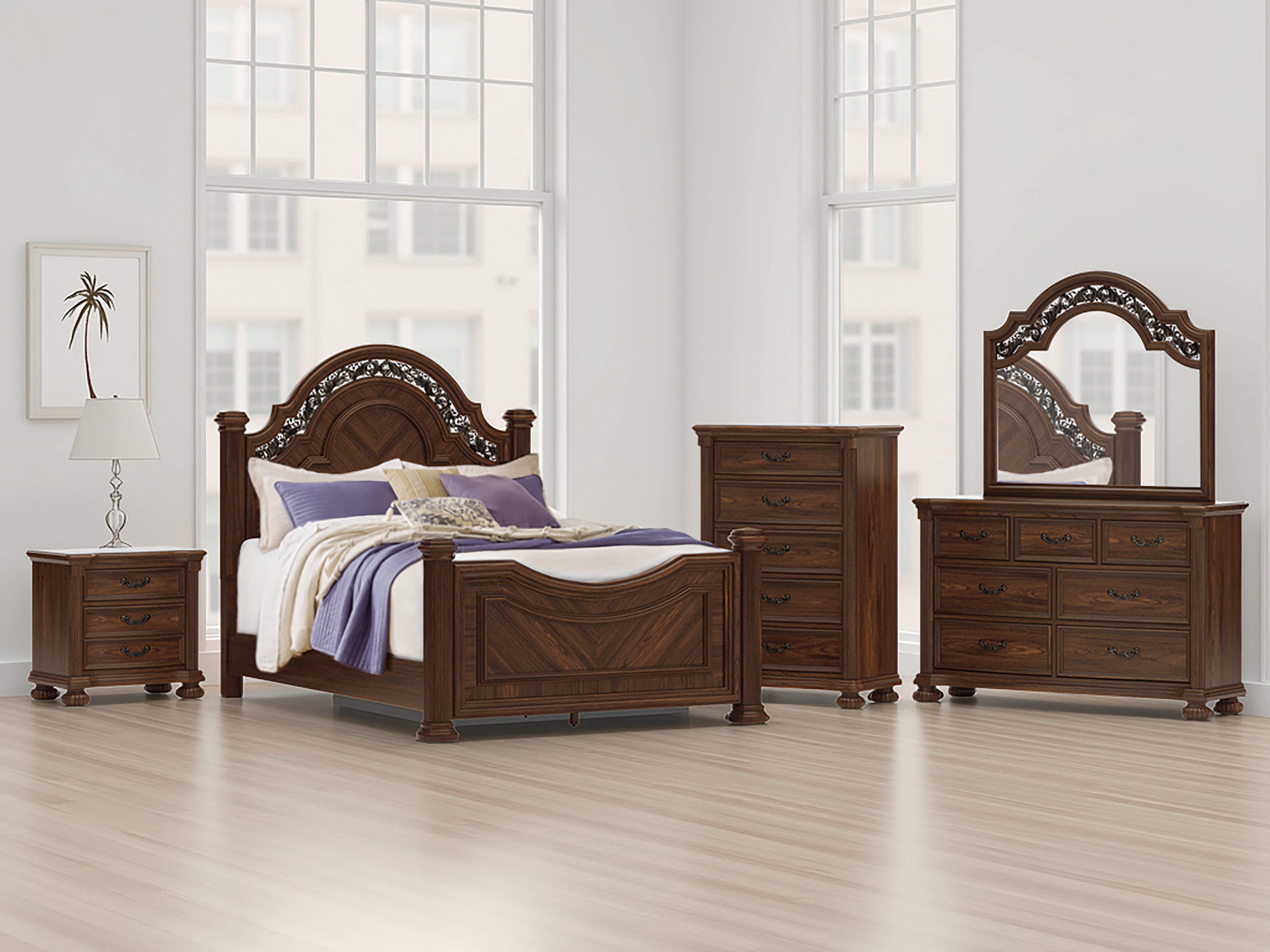 A2Z Furniture - Ashley Furniture - Lavinton Bedroom - Queen Poster Bed / Brown - B764B5