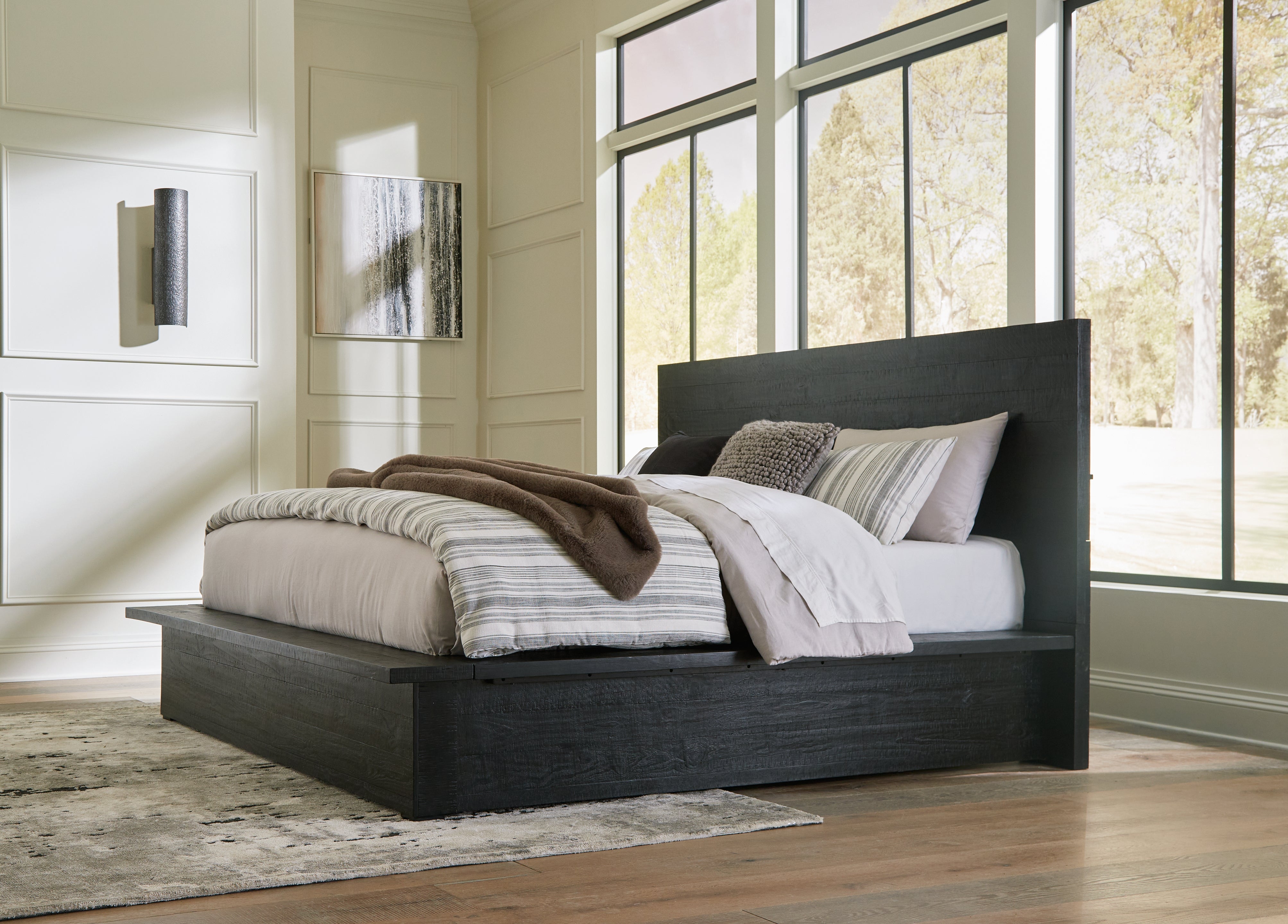 A2Z Furniture - Ashley Furniture - Londer Bedroom - King Panel Bed / Black - B768B4