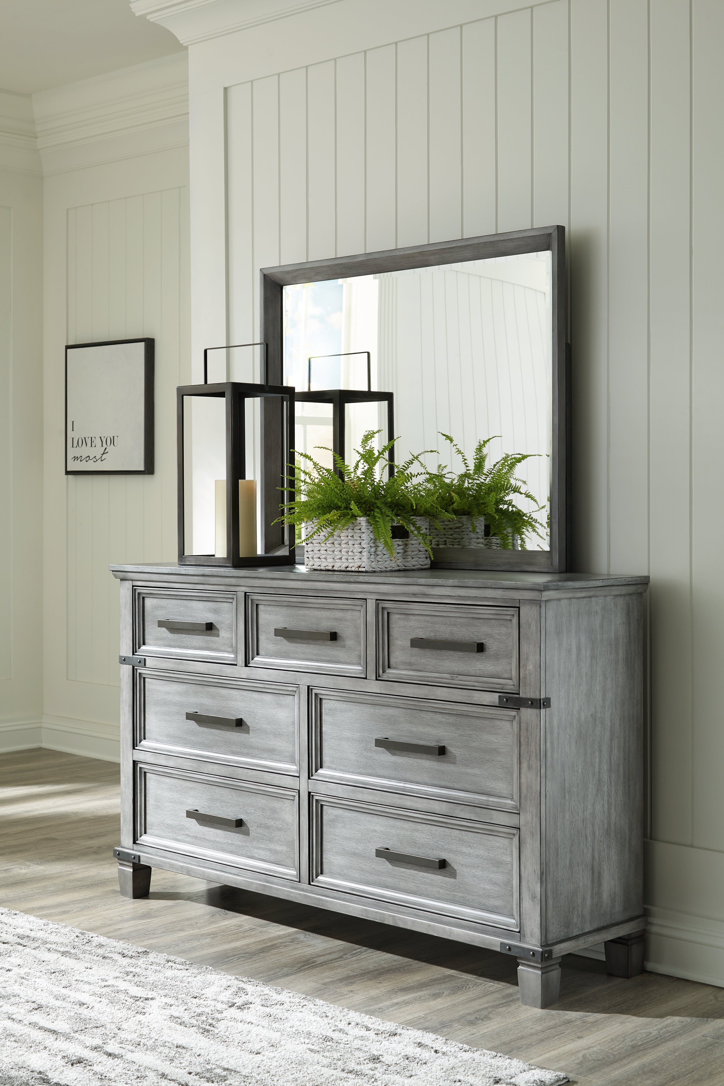 A2Z Furniture - Ashley Furniture - Russelyn Bedroom - Dresser and Mirror / Gray - B772B1