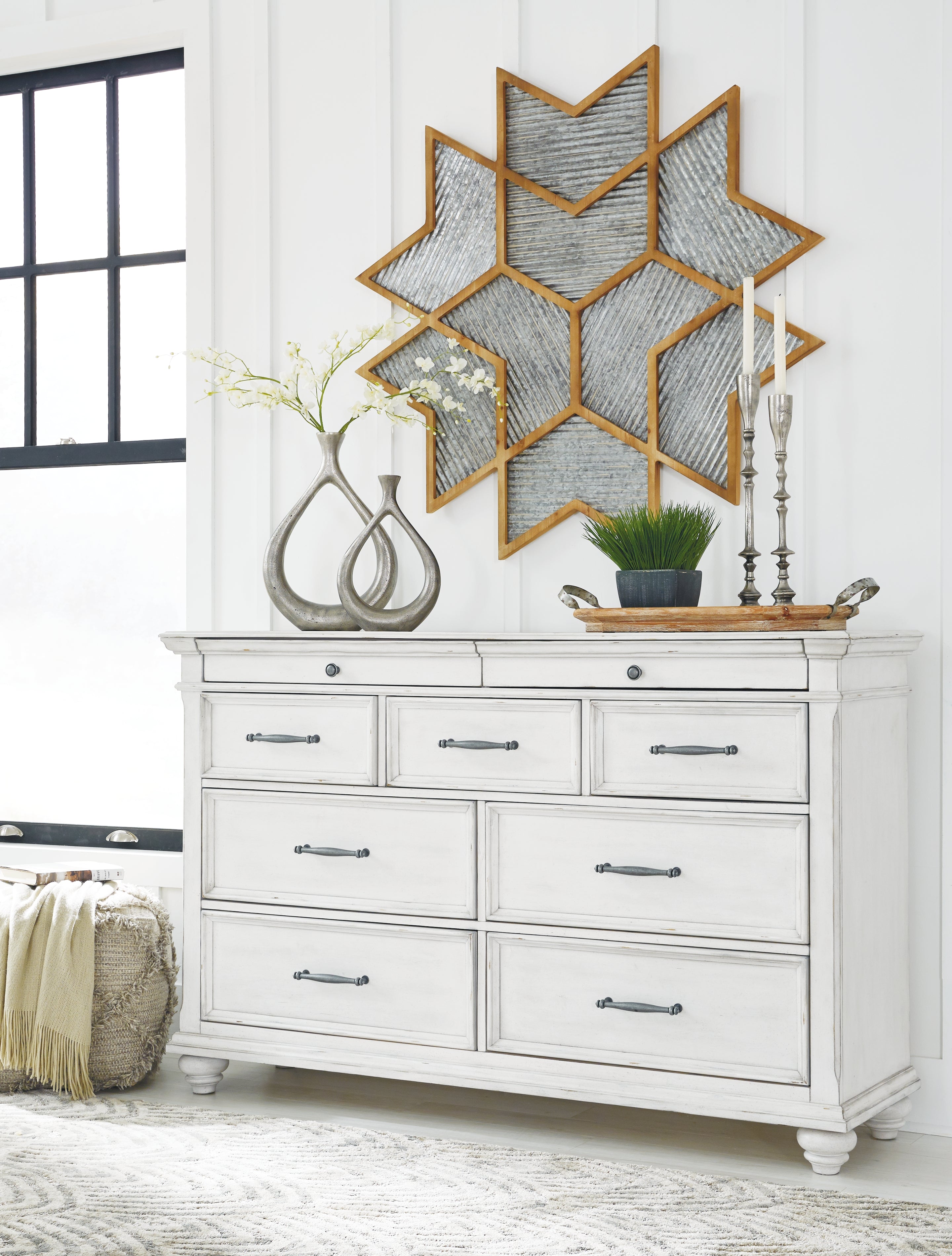 A2Z Furniture - Ashley Furniture - Kanwyn Bedroom - Dresser / Whitewash - B777-31
