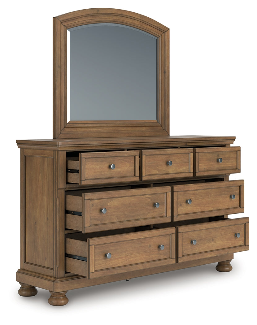 A2Z Furniture - Ashley Furniture - Feddinger Bedroom - Dresser and Mirror / Medium Brown - PCB779B1