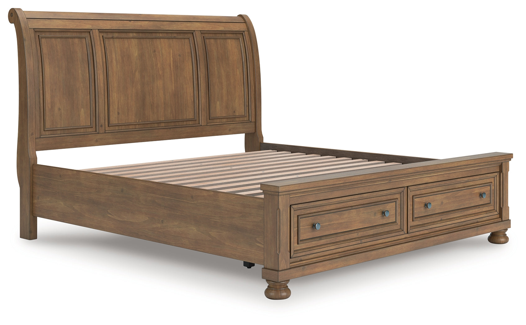 A2Z Furniture - Ashley Furniture - Feddinger Bedroom - King Storage Sleigh Bed / Medium Brown - PCB779B8