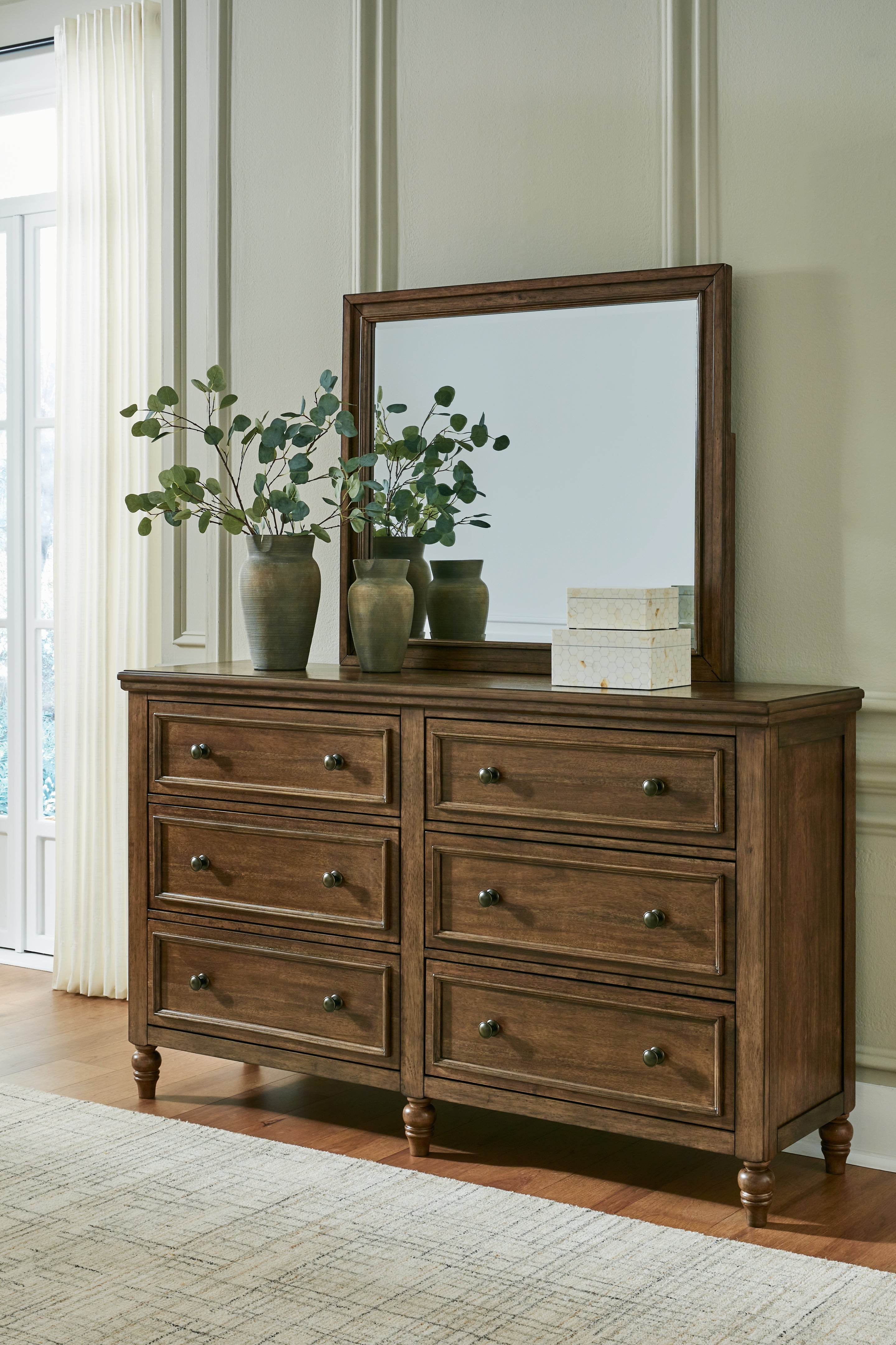 A2Z Furniture - Ashley Furniture - Sturlayne Bedroom - Dresser and Mirror / Brown - B787B1