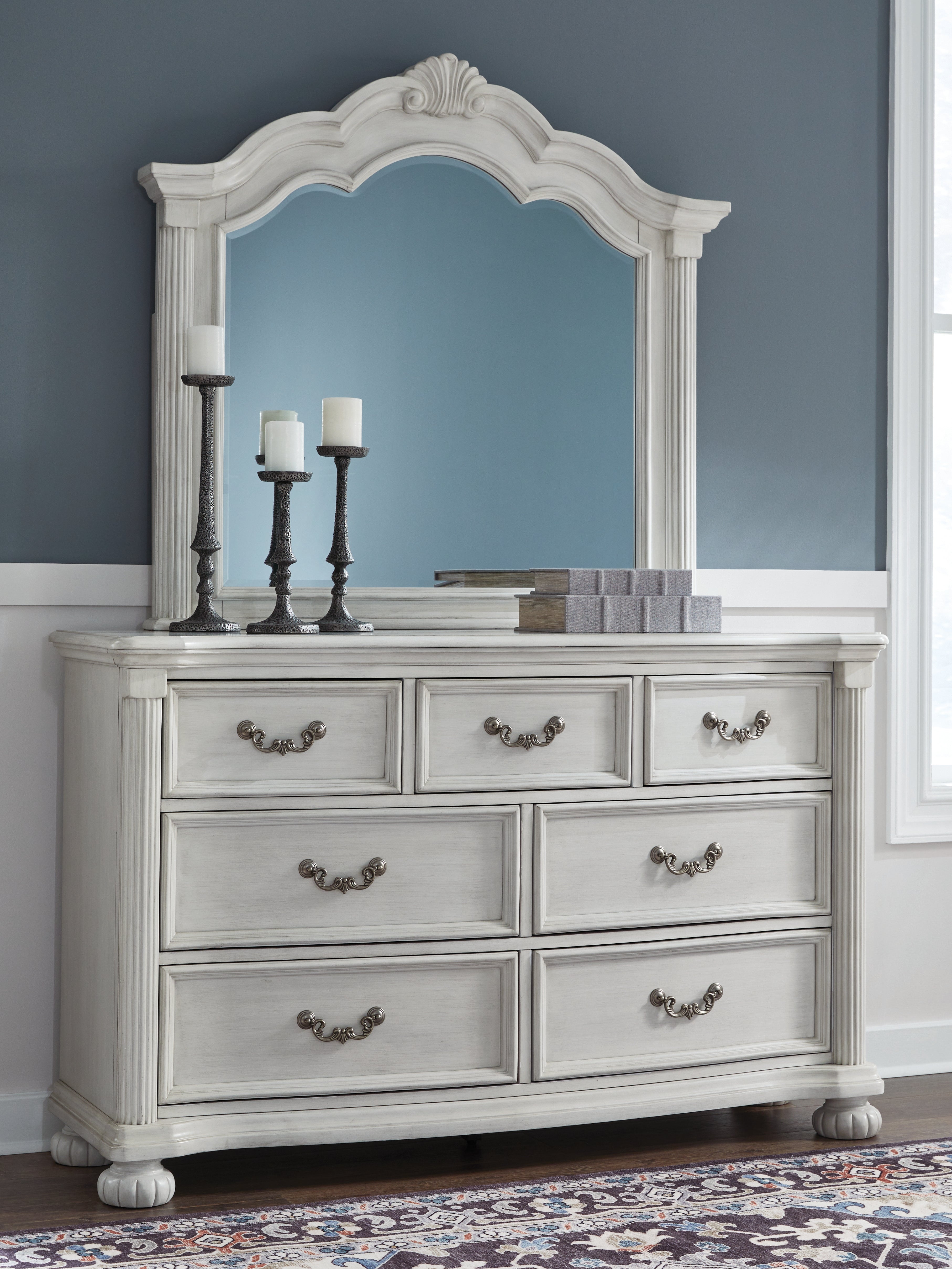 A2Z Furniture - Ashley Furniture - Montelaine Bedroom - Dresser and Mirror / Antique White - B795B1