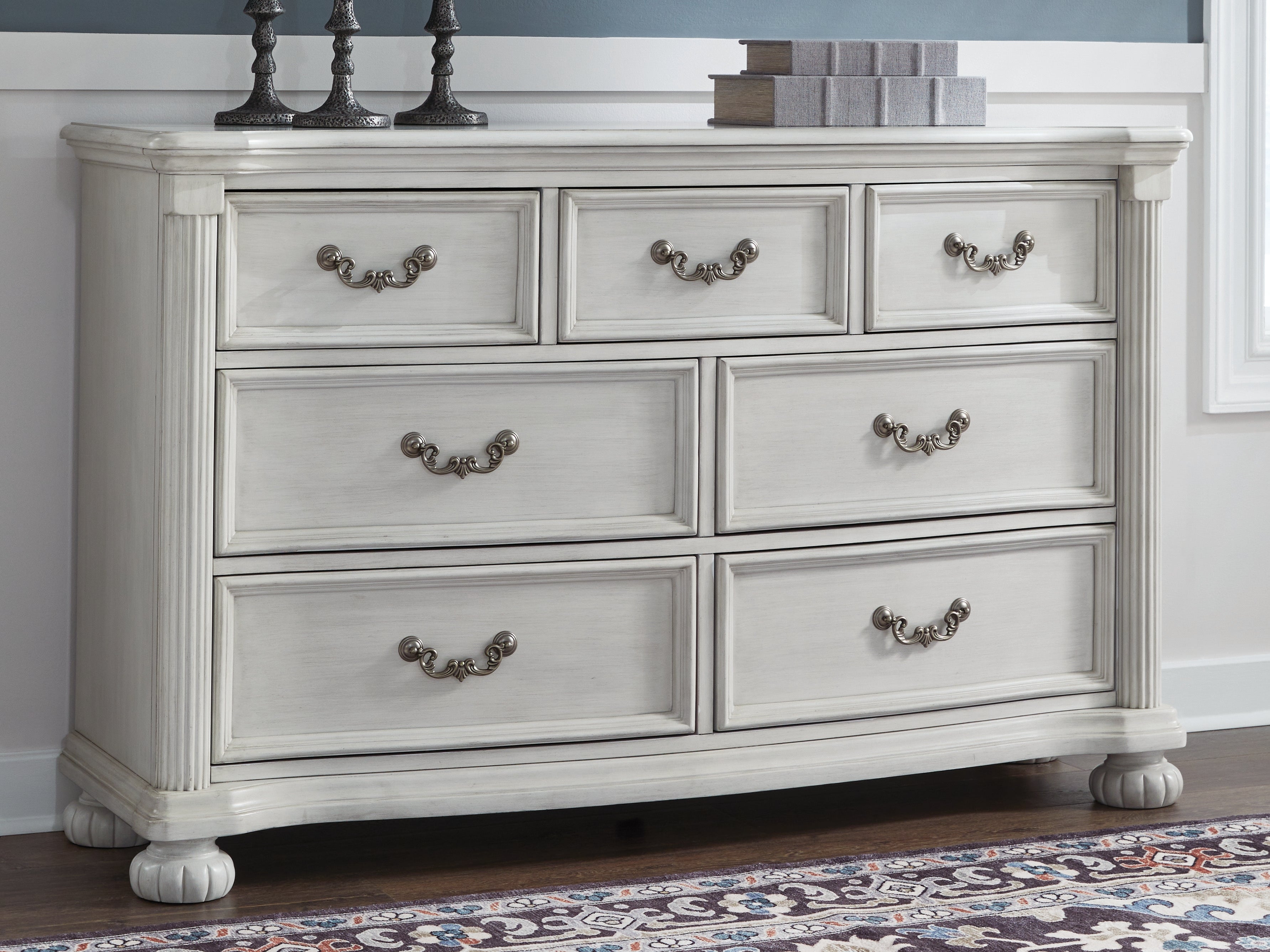 A2Z Furniture - Ashley Furniture - Montelaine Bedroom - Queen Upholstered Panel Bed / Antique White - B795B2