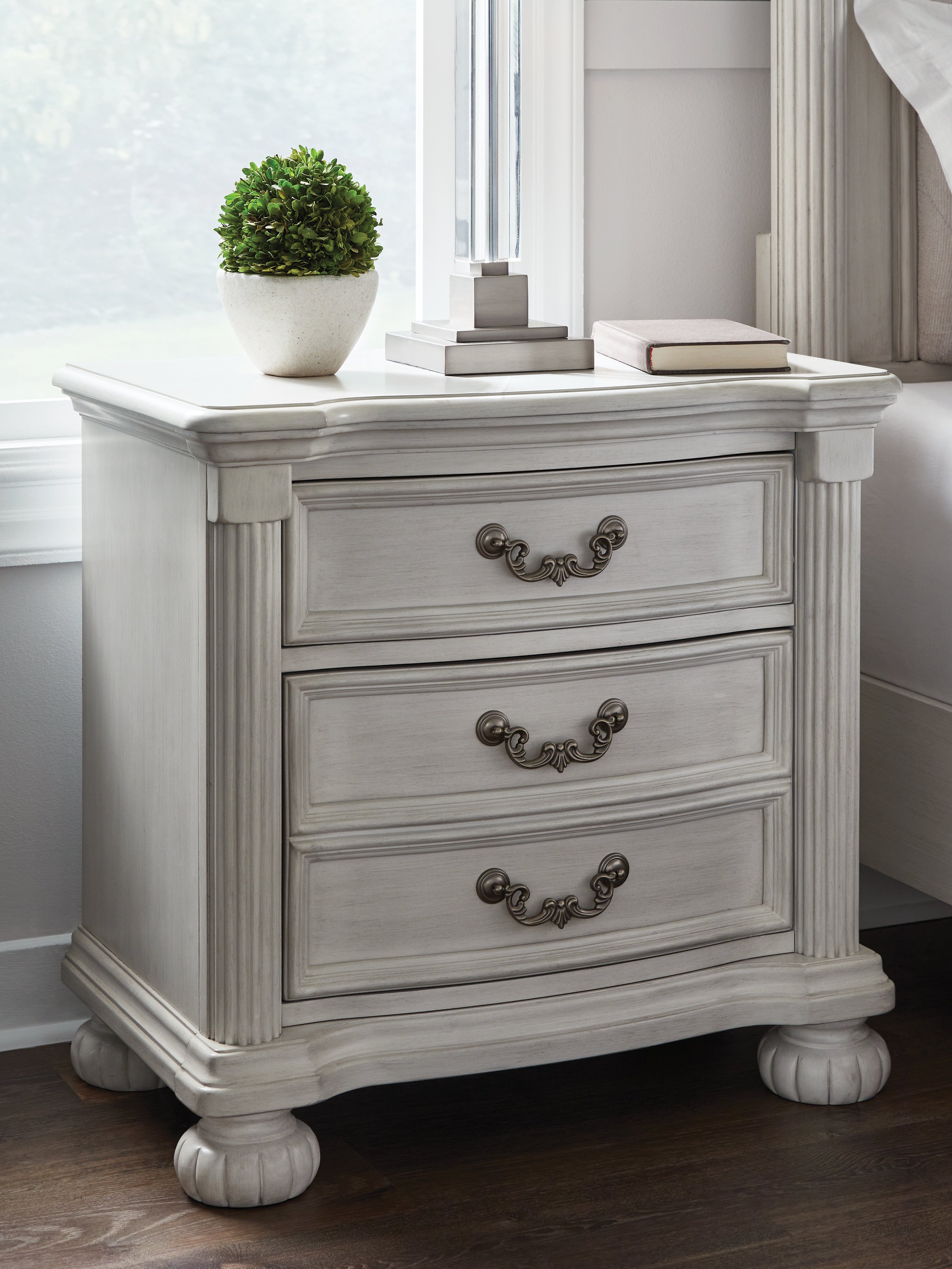 A2Z Furniture - Ashley Furniture - Montelaine Bedroom - Three Drawer Night Stand / Antique White - B795-93