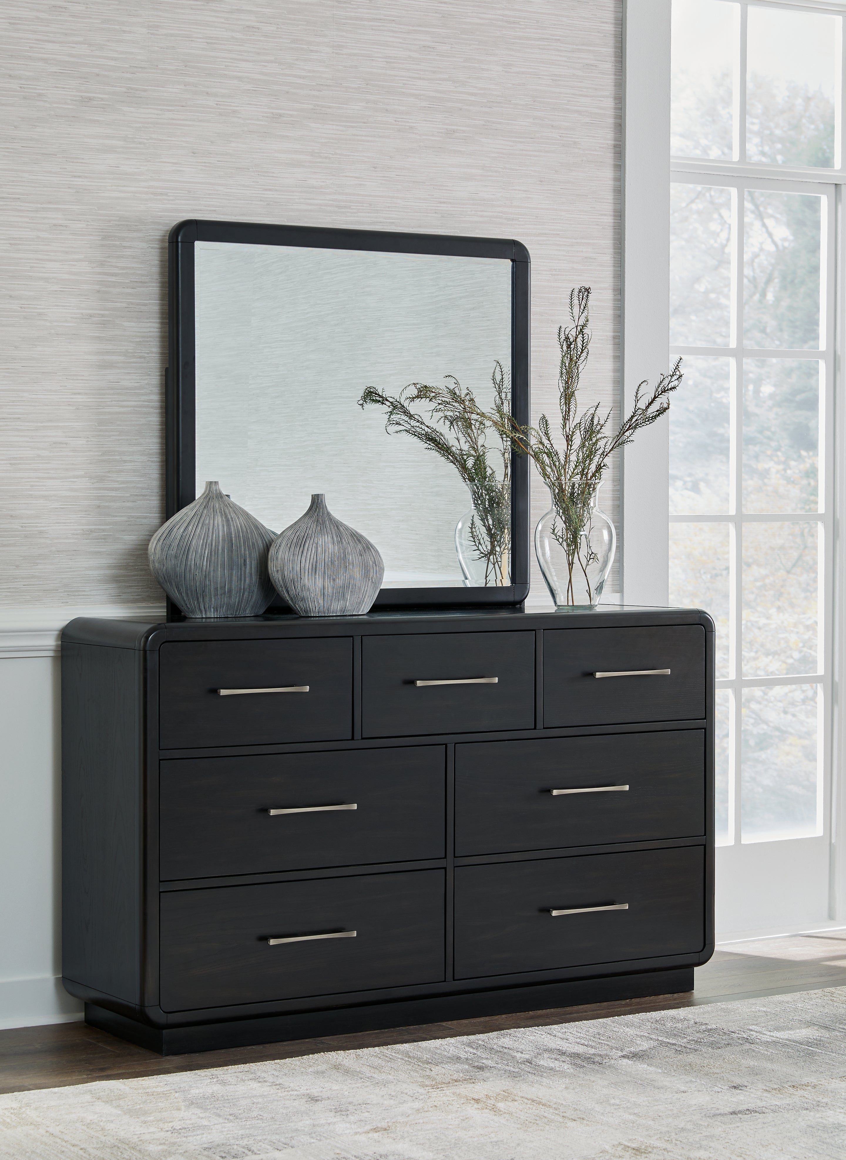 A2Z Furniture - Ashley Furniture - Rowanbeck Bedroom - Dresser and Mirror / Black - B821B1