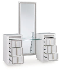 A2Z Furniture - Ashley Furniture - Chalanna Vanity with Mirror - Vanity with Mirror / White - B822B7