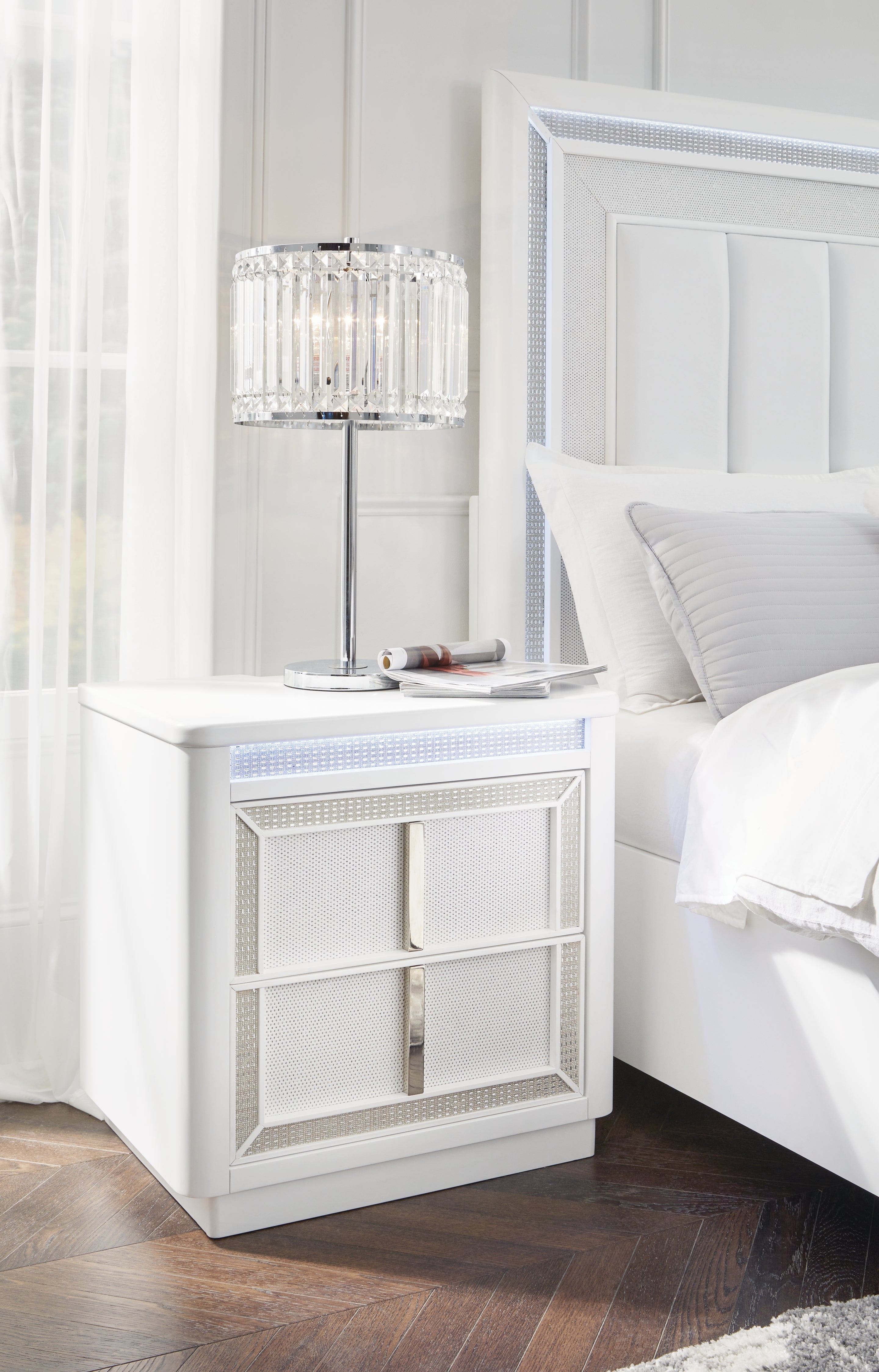 A2Z Furniture - Ashley Furniture - Chalanna Bedroom - Two Drawer Night Stand / White - B822-92