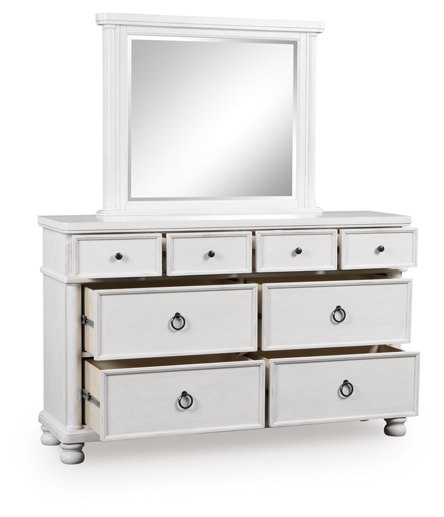 A2Z Furniture - Ashley Furniture - Rowlenstown Bedroom - Dresser and Mirror / Antique White - PCB823B1