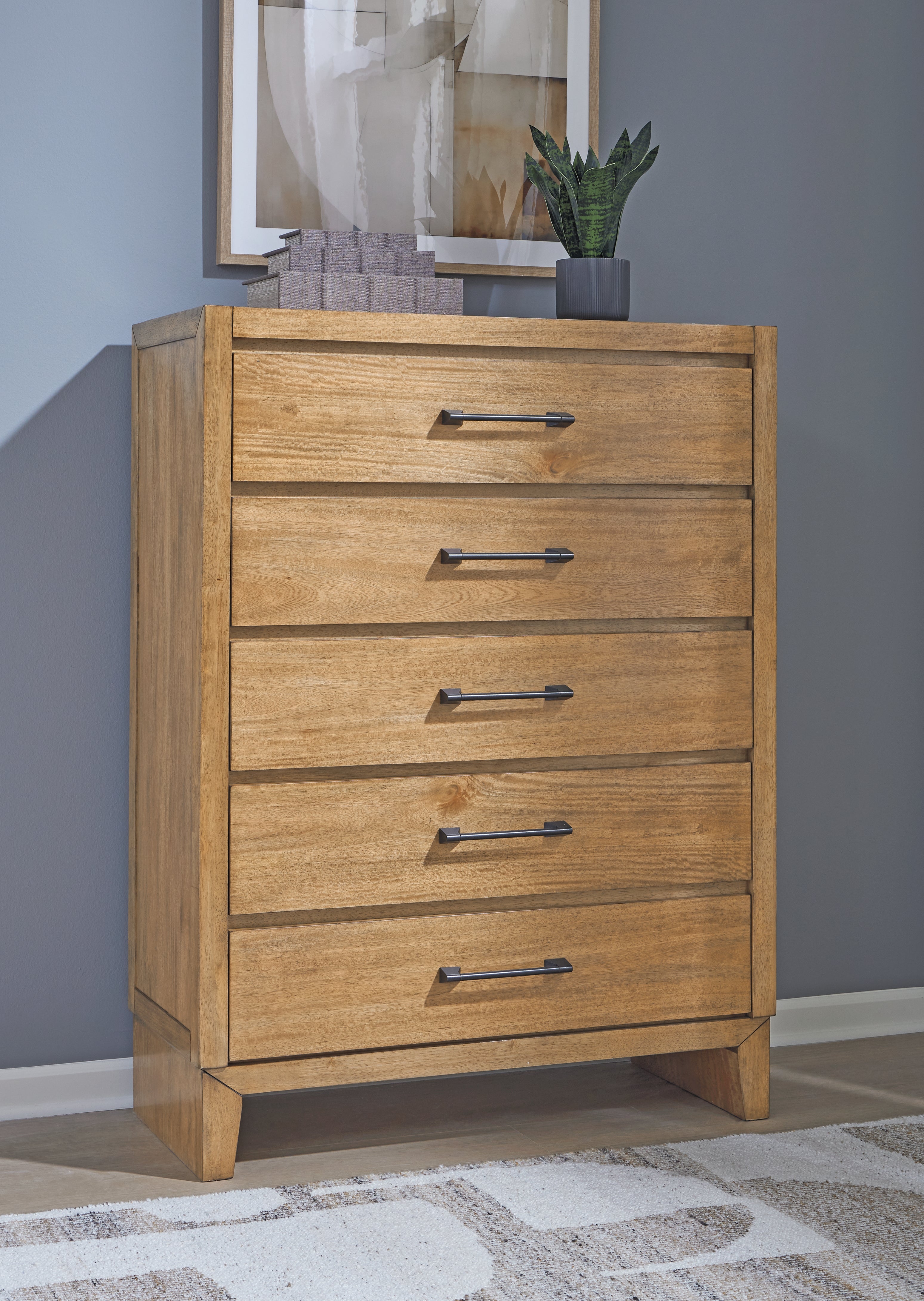 A2Z Furniture - Ashley Furniture - Sherbana Bedroom - Five Drawer Chest / Light Brown - B833-46