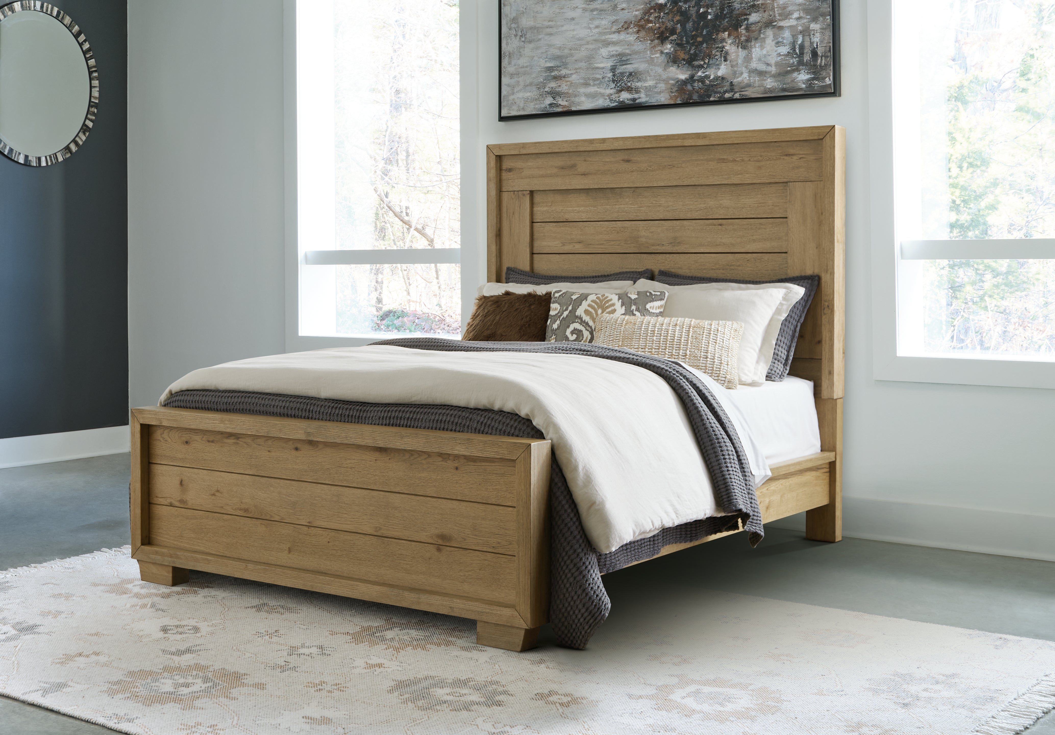 A2Z Furniture - Ashley Furniture - Galliden Bedroom - Queen Panel Bed / Light Brown - B841B2