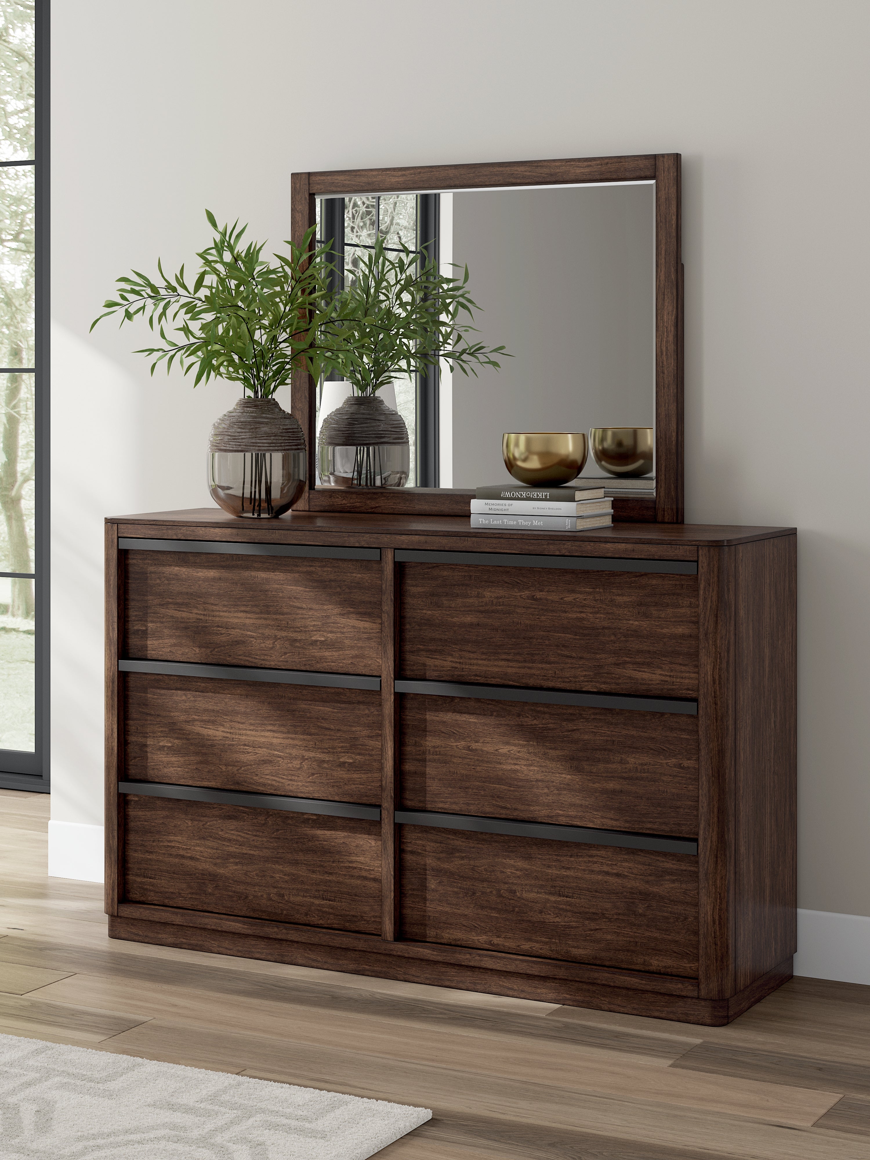 A2Z Furniture - Ashley Furniture - Dilenno Bedroom - Dresser and Mirror / Dark Brown - PCB857B1