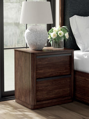 A2Z Furniture - Ashley Furniture - Dilenno Bedroom - Queen Upholstered Panel Bed / Dark Brown - PCB857B4