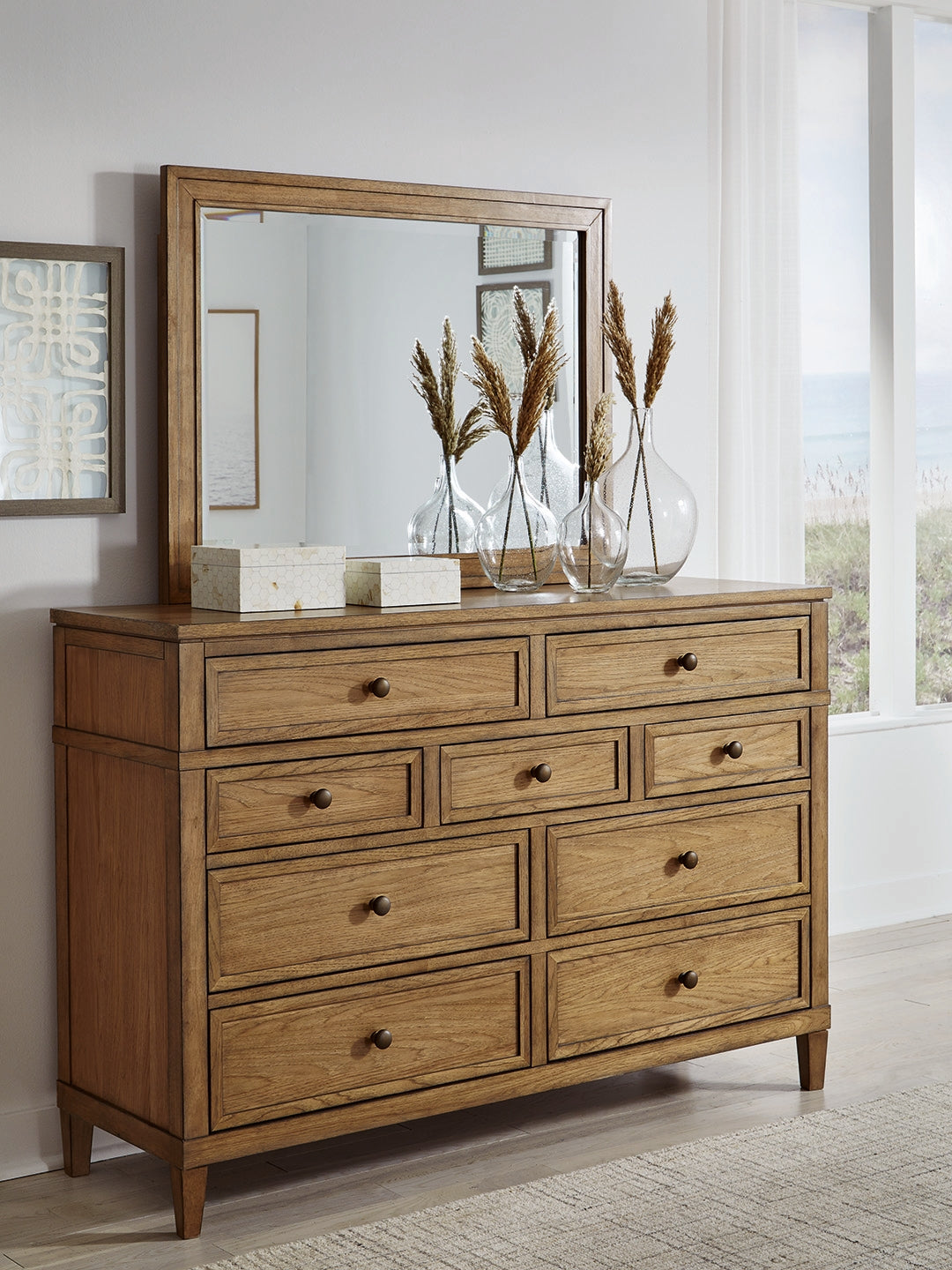 A2Z Furniture - Ashley Furniture - Sharlance Bedroom - King Upholstered Panel Bed / Light Brown - B895B6