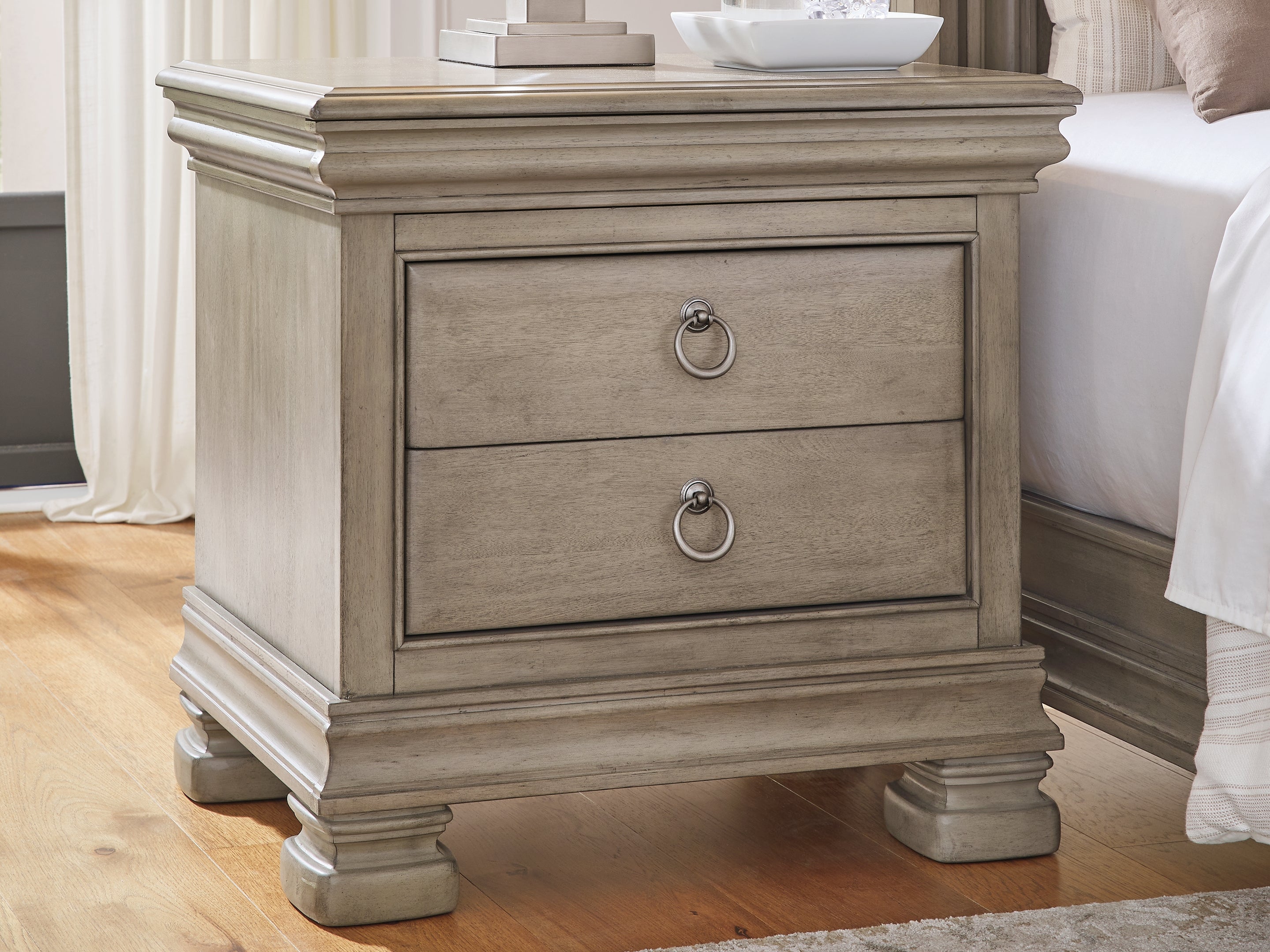 A2Z Furniture - Ashley Furniture - Lexorne Bedroom - Three Drawer Night Stand / Gray - B924-93