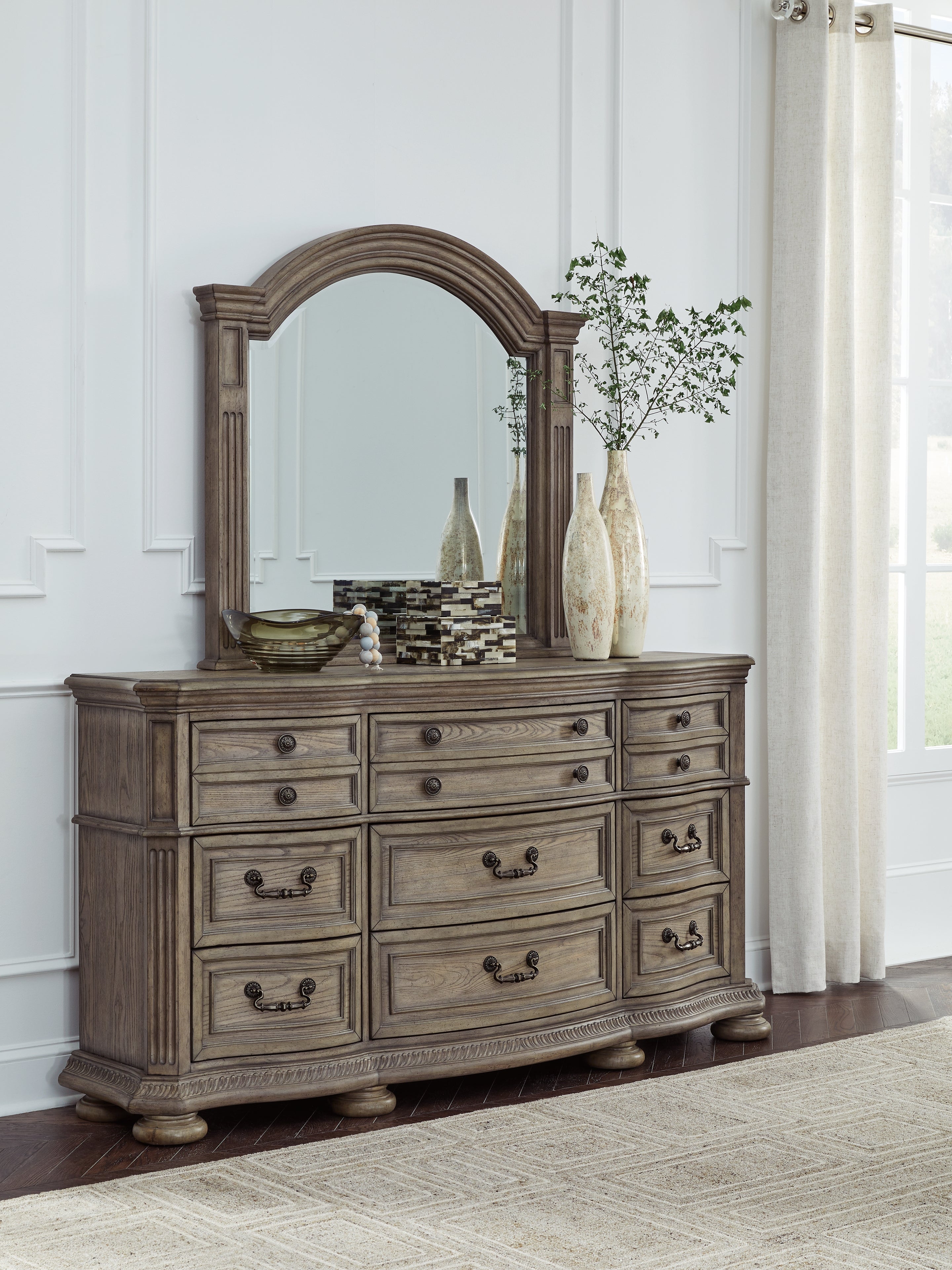 A2Z Furniture - Ashley Furniture - Ardenfield Bedroom - Dresser and Mirror / Light Brown - B944B1