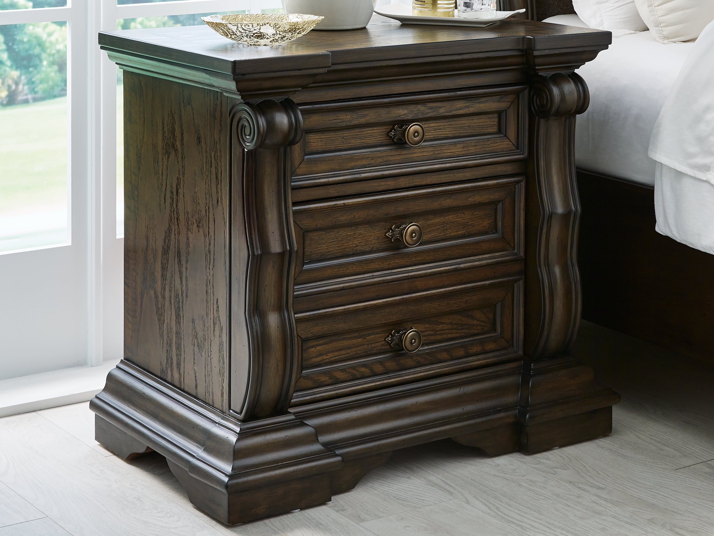 A2Z Furniture - Ashley Furniture - Maylee Bedroom - California King Upholstered Bed / Dark Brown - B947B5