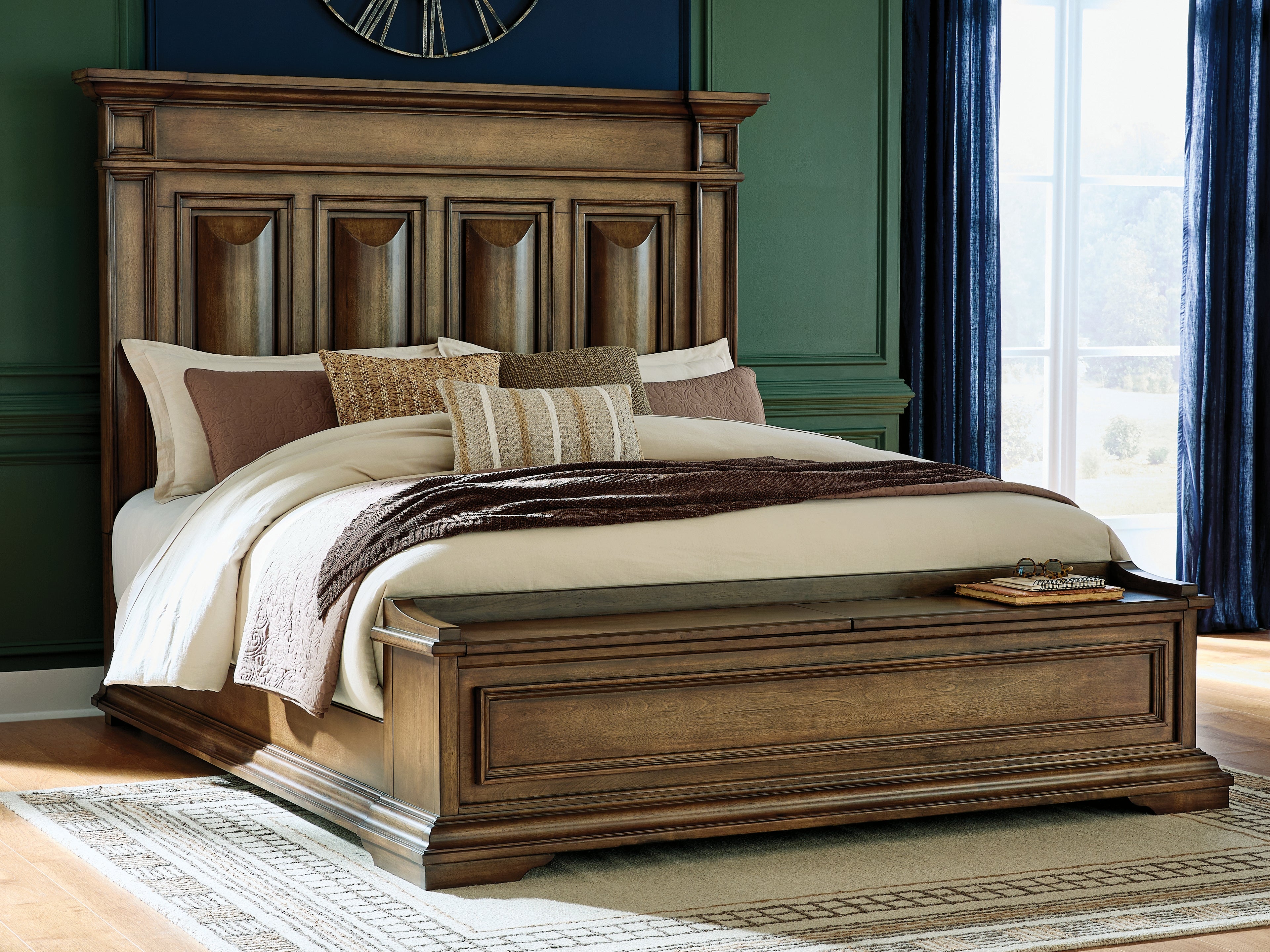 A2Z Furniture - Ashley Furniture - Frantanna Bedroom - California King Panel Storage Bed / Brown - PCB949B9