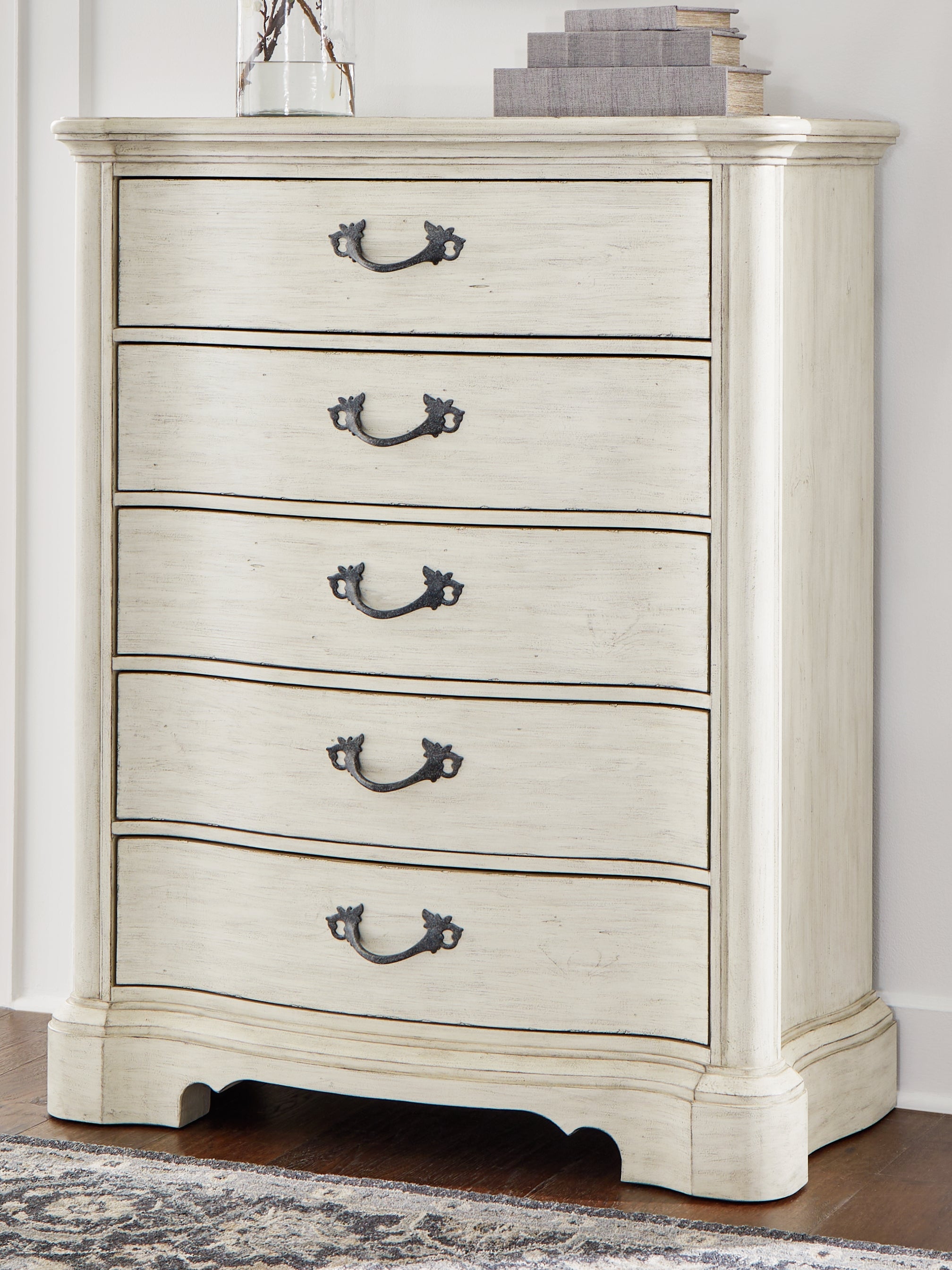 A2Z Furniture - Ashley Furniture - Arlendyne Bedroom - Five Drawer Chest / Antique White - B980-46