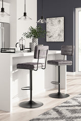 A2Z Furniture - Ashley Furniture - Strumford Dining Room - Bar Height Bar Stool (Set of 2) / Gray/Black - D119-630X2