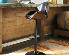 A2Z Furniture - Ashley Furniture - Bellatier Dining Room - Adjustable Height Bar Stool (Set of 2) / Black/Chrome Finish - D120-130X2