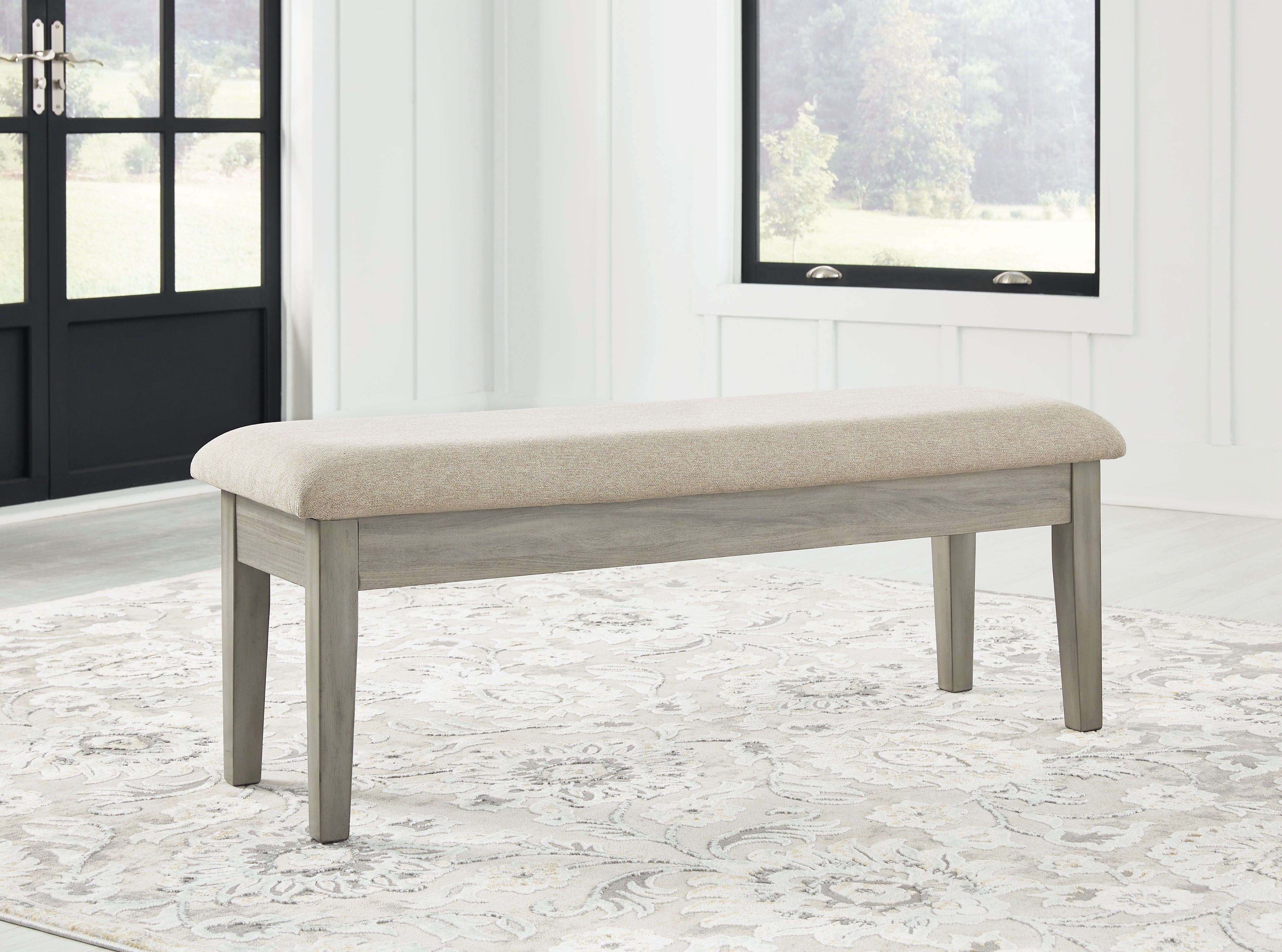 A2Z Furniture - Ashley Furniture - Parellen Dining Room - Upholstered Storage Bench / Beige/Gray - D291-00
