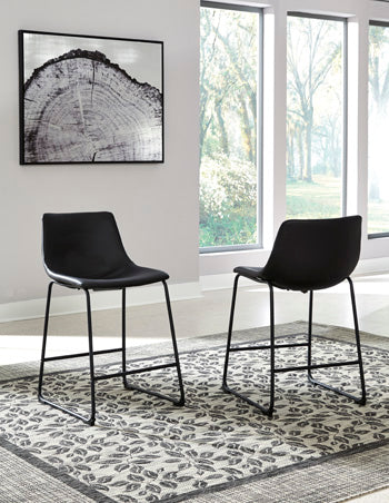 A2Z Furniture - Ashley Furniture - Centiar Dining Room - Counter Height Bar Stool (Set of 2) / Black - D372-624X2