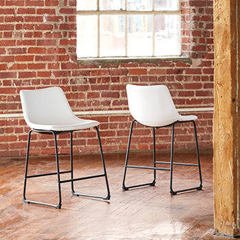 A2Z Furniture - Ashley Furniture - Centiar Dining Room - Counter Height Bar Stool (Set of 2) / White - D372-724X2