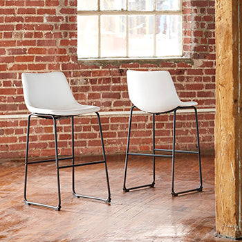 A2Z Furniture - Ashley Furniture - Centiar Dining Room - Pub Height Bar Stool (Set of 2) / White - D372-730X2
